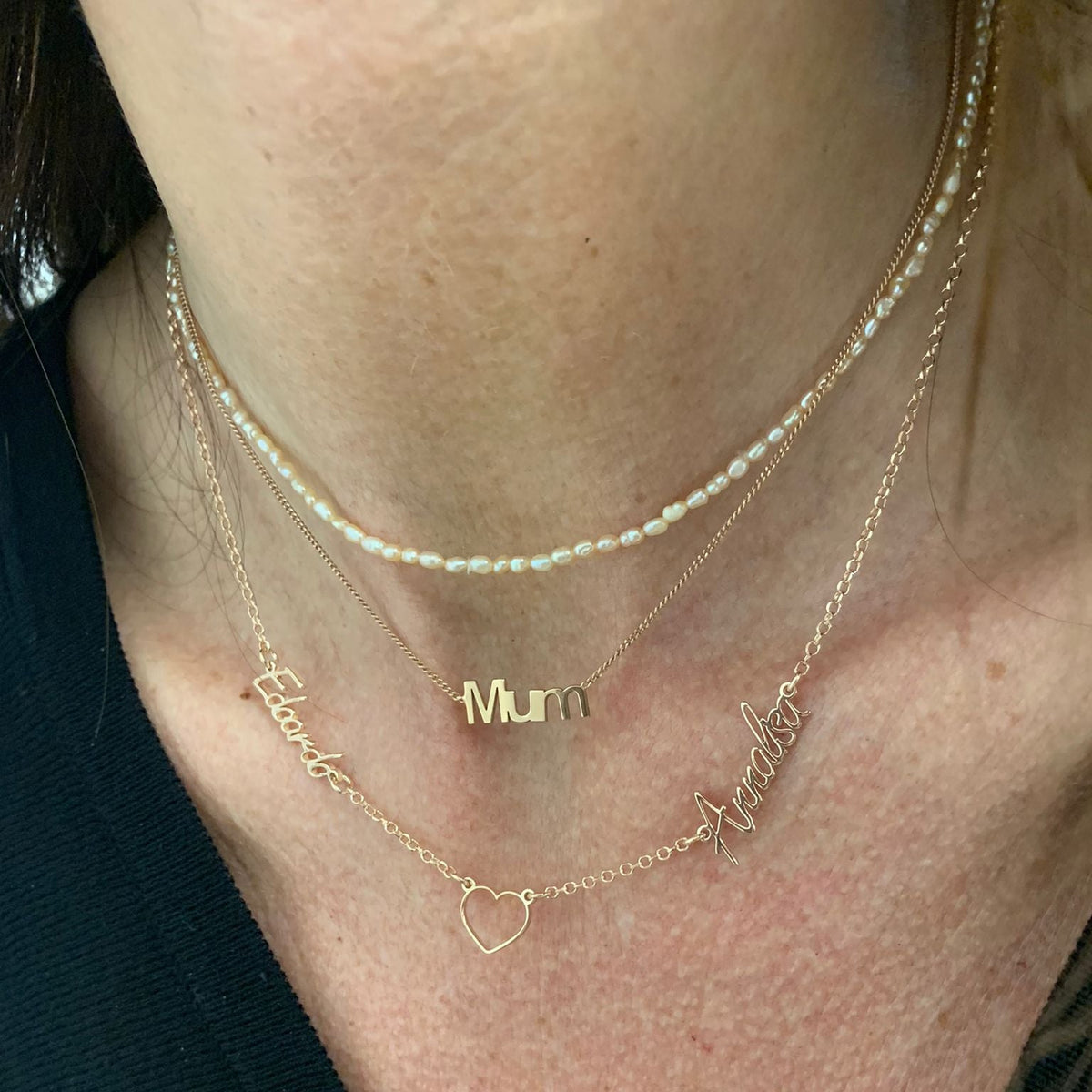 Collana personalizzata con ciondolo a cuore e pietra di nascita, nome