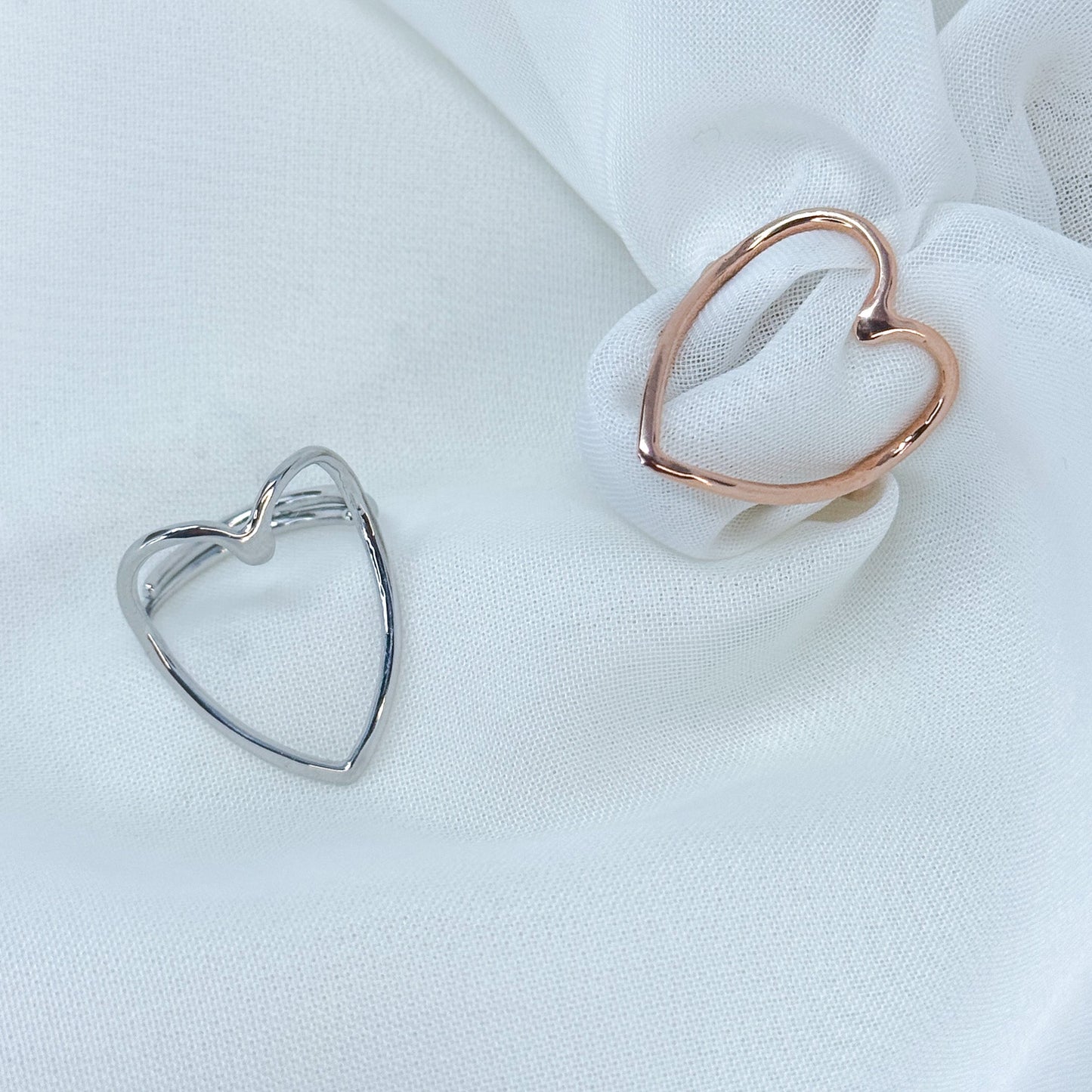 Anello regolabile cuore vuoto Formentera - Lumiere Bijoux