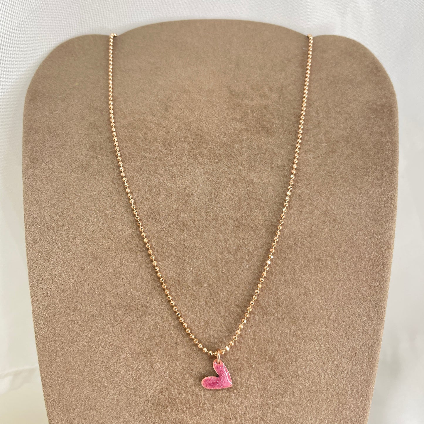 Collana choker militare diamantata con cuore formentera smaltato da 0,8 mm cm 35 - Lumiere Bijoux