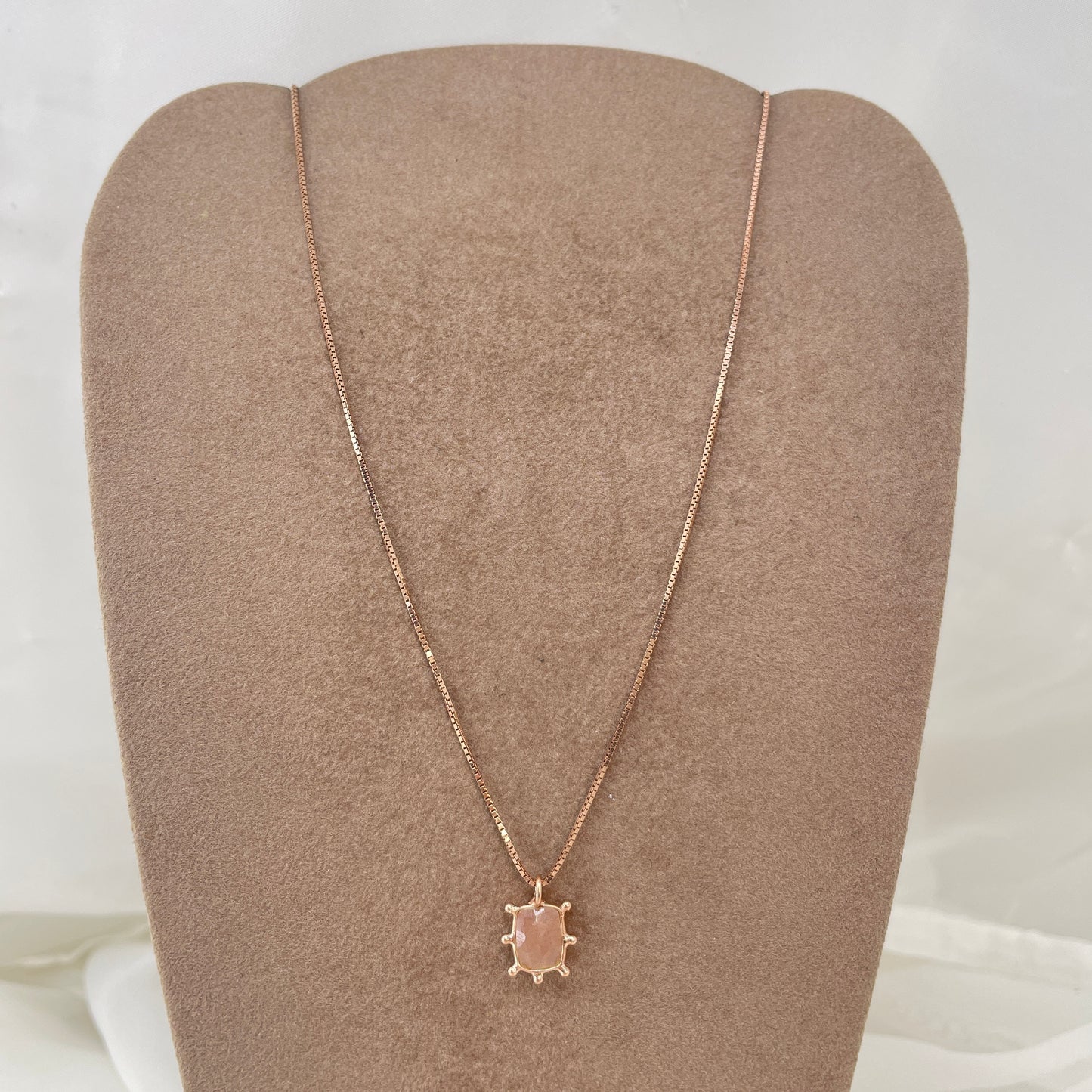 Collana catena veneziana cm 40 con pietra di Parigi rettangolare - Lumiere Bijoux