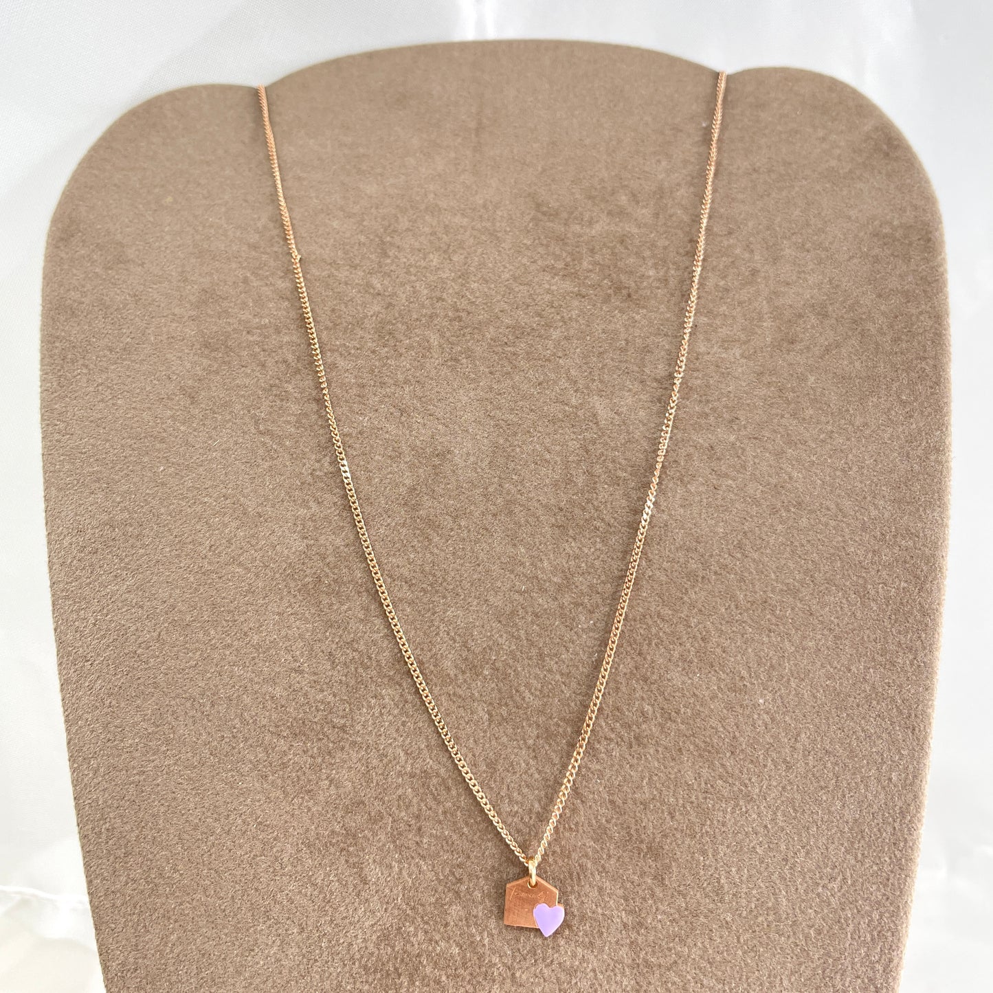Collana choker grumette casetta family da 0,8 mm cuore smaltato cm 35 - Lumiere Bijoux