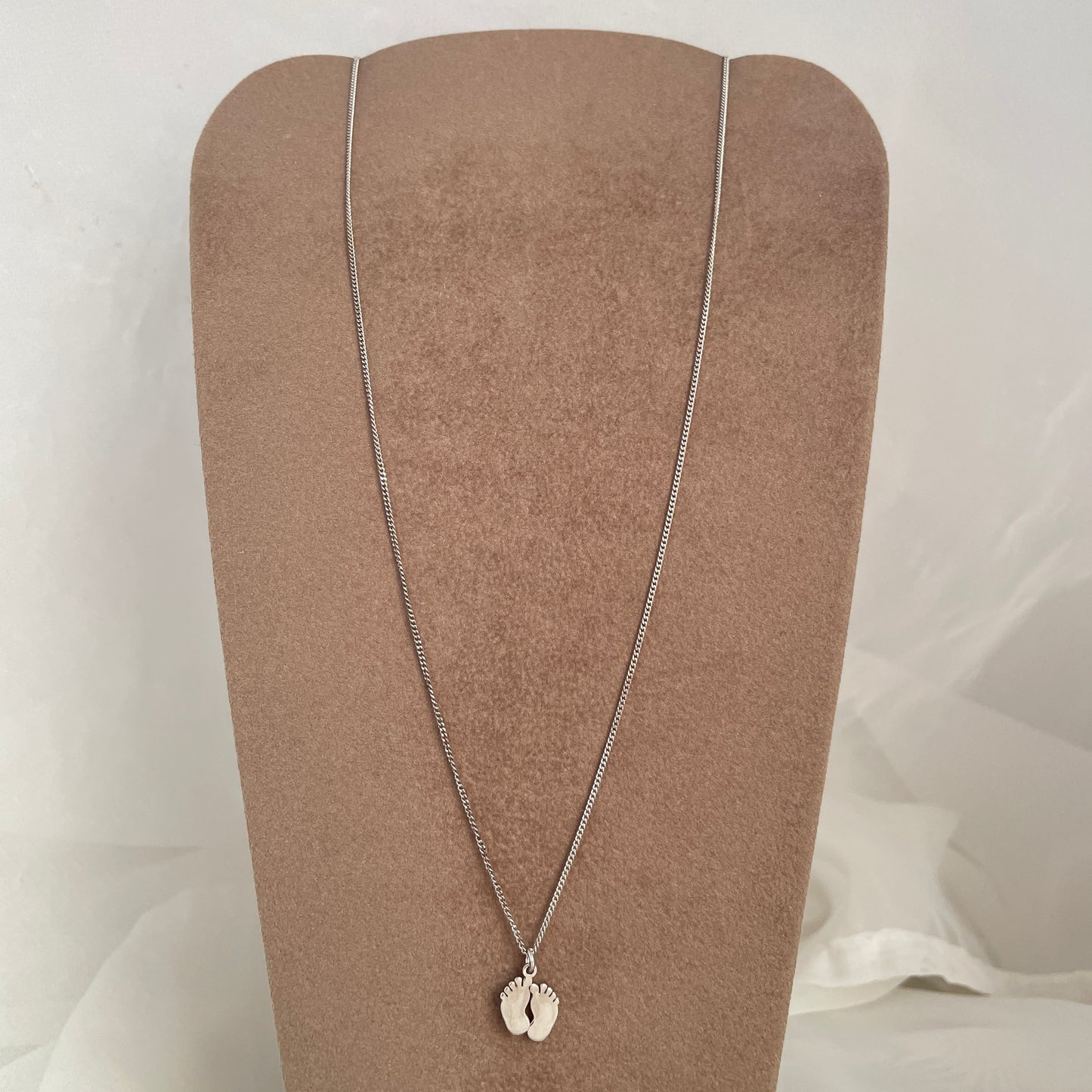 Collana catena grumette cm 50 con piedini da 1 cm in argento bianco - Lumiere Bijoux