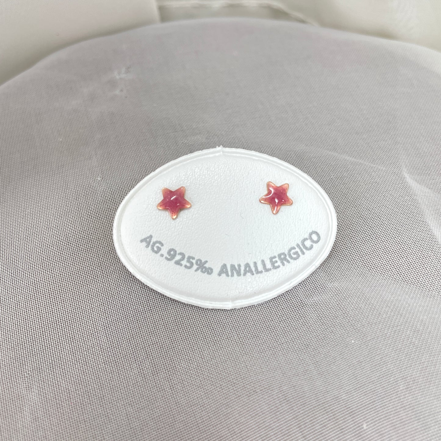 Coppia orecchini a lobo stella micro da 0,5 mm smaltati - chiusura a farfallina - Lumiere Bijoux