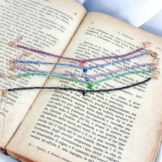 Bracciale cristalli con cristallo singolo pendente - Lumiere Bijoux