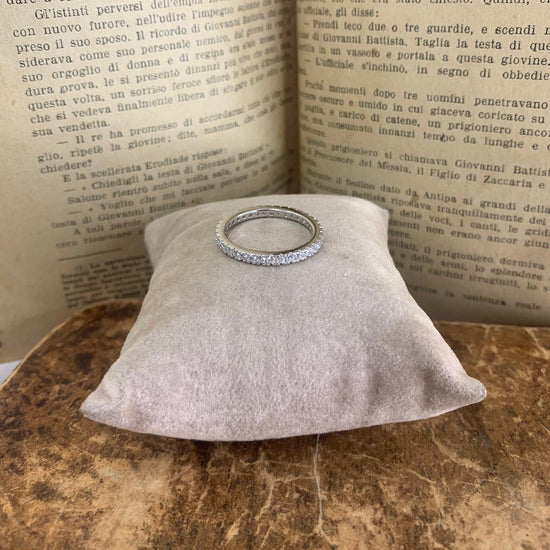 Anello fedina eternity argento bianco con zirconi bianchi su misura - Lumiere Bijoux