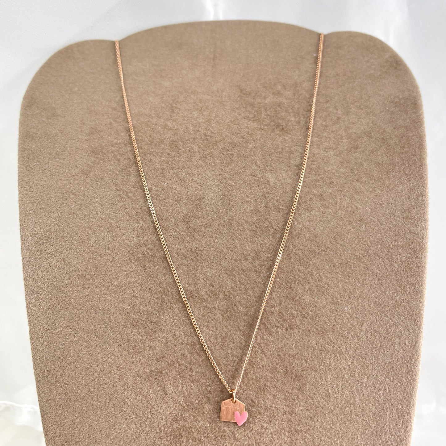 Collana choker grumette casetta family da 0,8 mm cuore smaltato cm 35 - Lumiere Bijoux