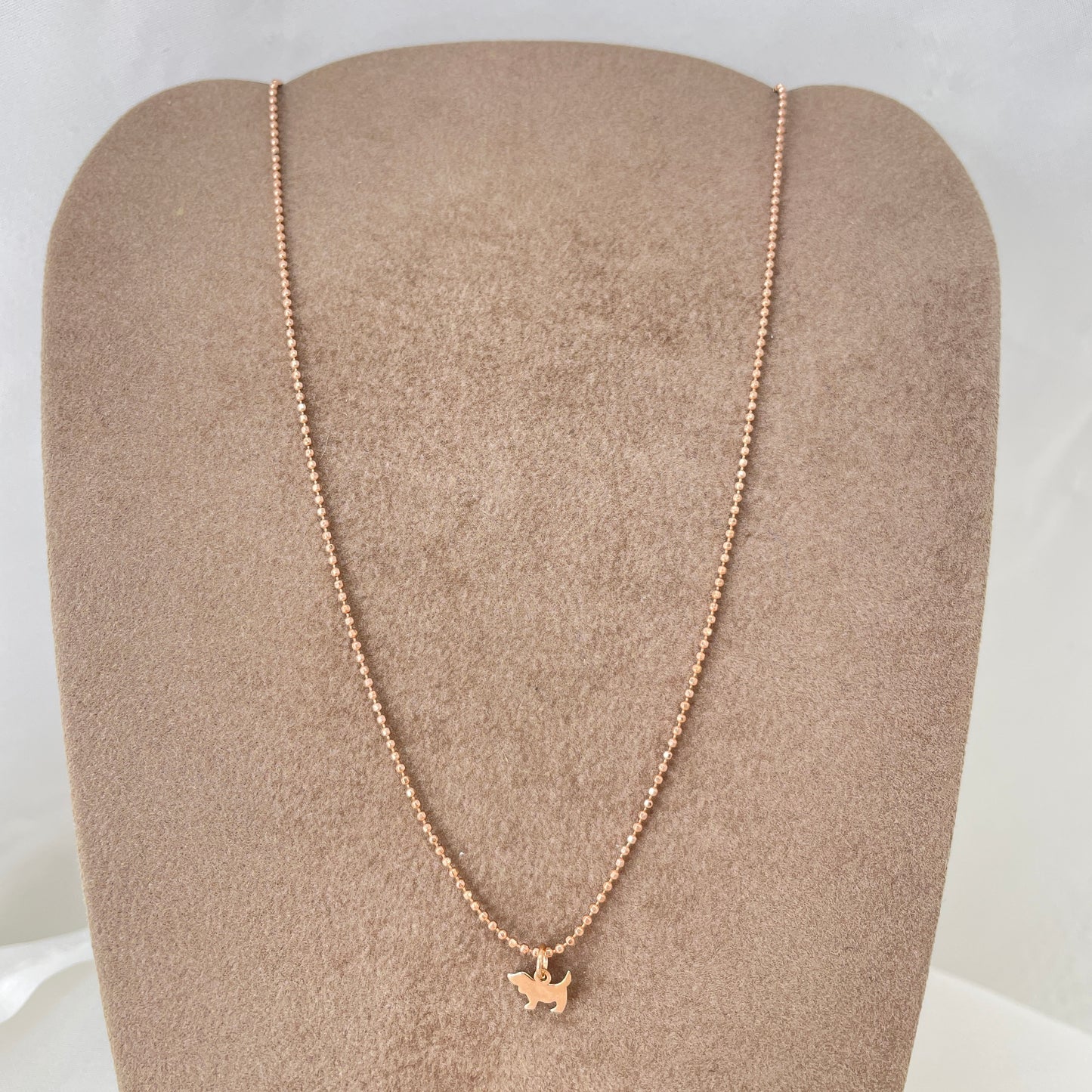 Collana catena militare cm 36 con micro cagnolino da 0,7 mm - pezzo unico - Lumiere Bijoux