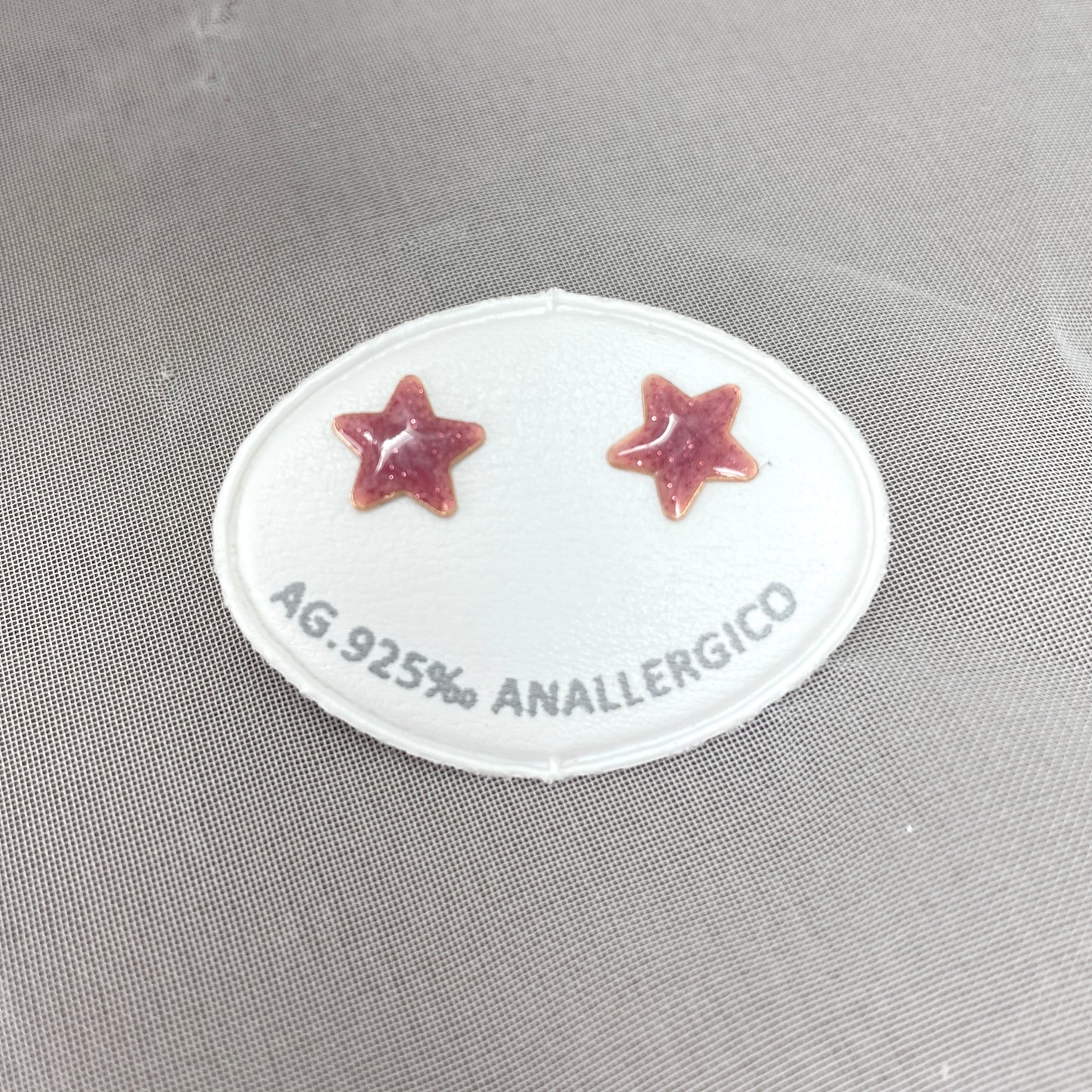 Coppia orecchini a lobo a forma di stella da 0,8 mm smaltati - chiusura a farfallina - Lumiere Bijoux