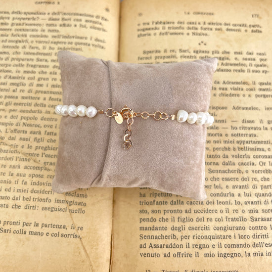 Bracciale perle tonde irregolari da 0,5 mm cm 17 - Lumiere Bijoux