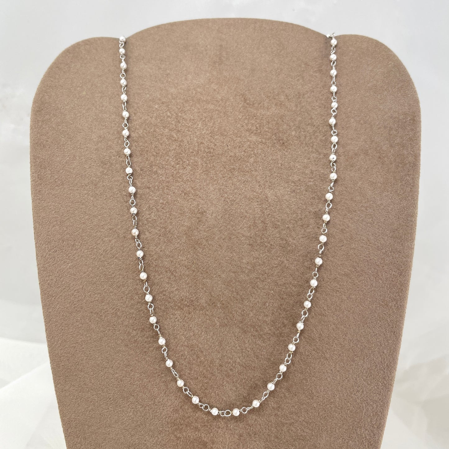 Collana micro perle cm 40 in argento bianco - Lumiere Bijoux