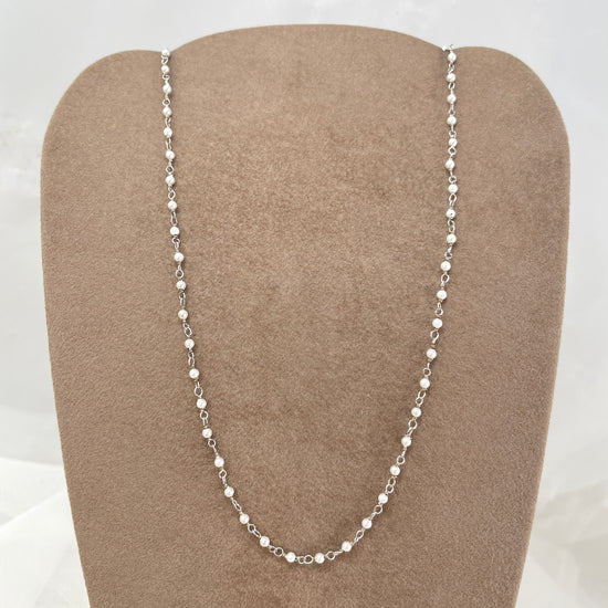 Collana micro perle cm 40 in argento bianco - Lumiere Bijoux