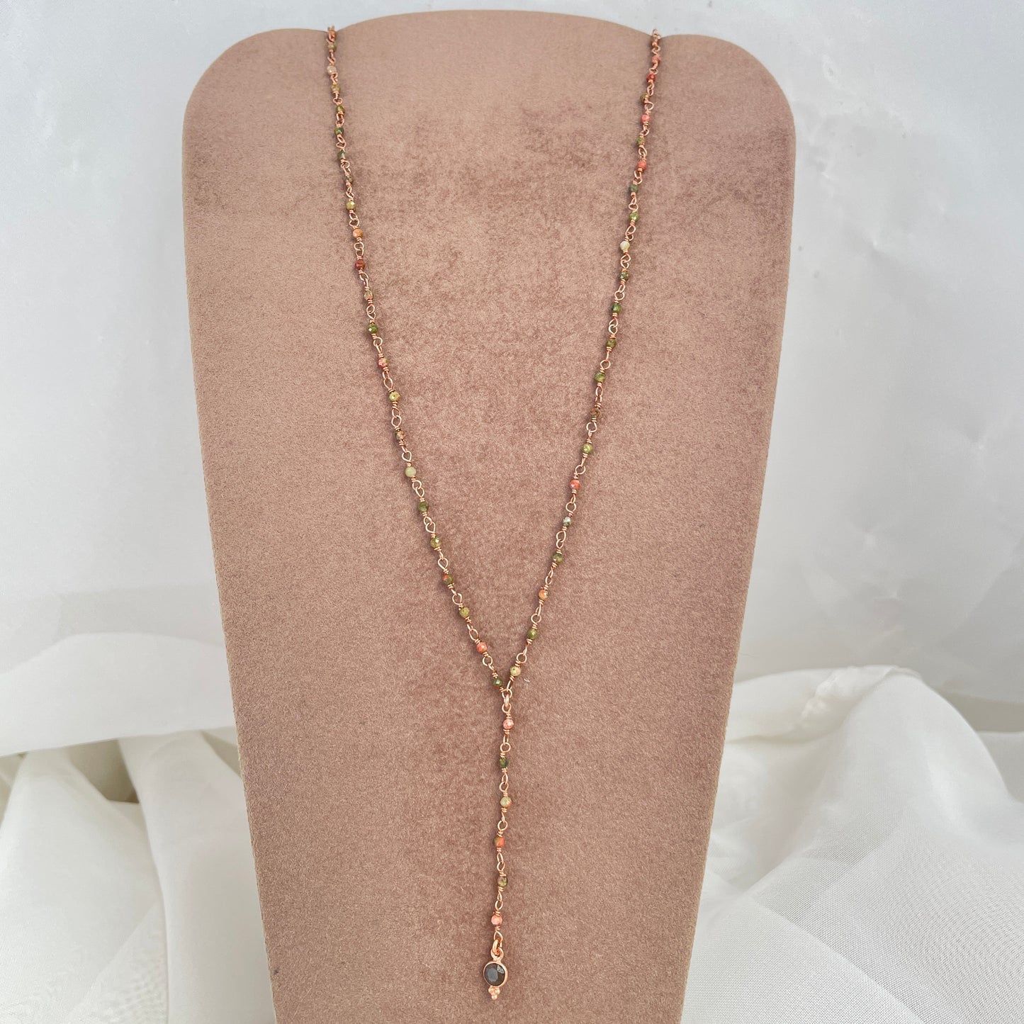 Collana micro cristalli cm 45 con allungo e pietra di Parigi - Lumiere Bijoux