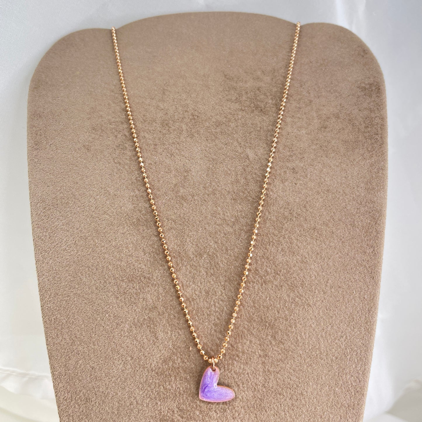 Collana militare diamantata 45 cm con cuore bacio smaltato - Lumiere Bijoux