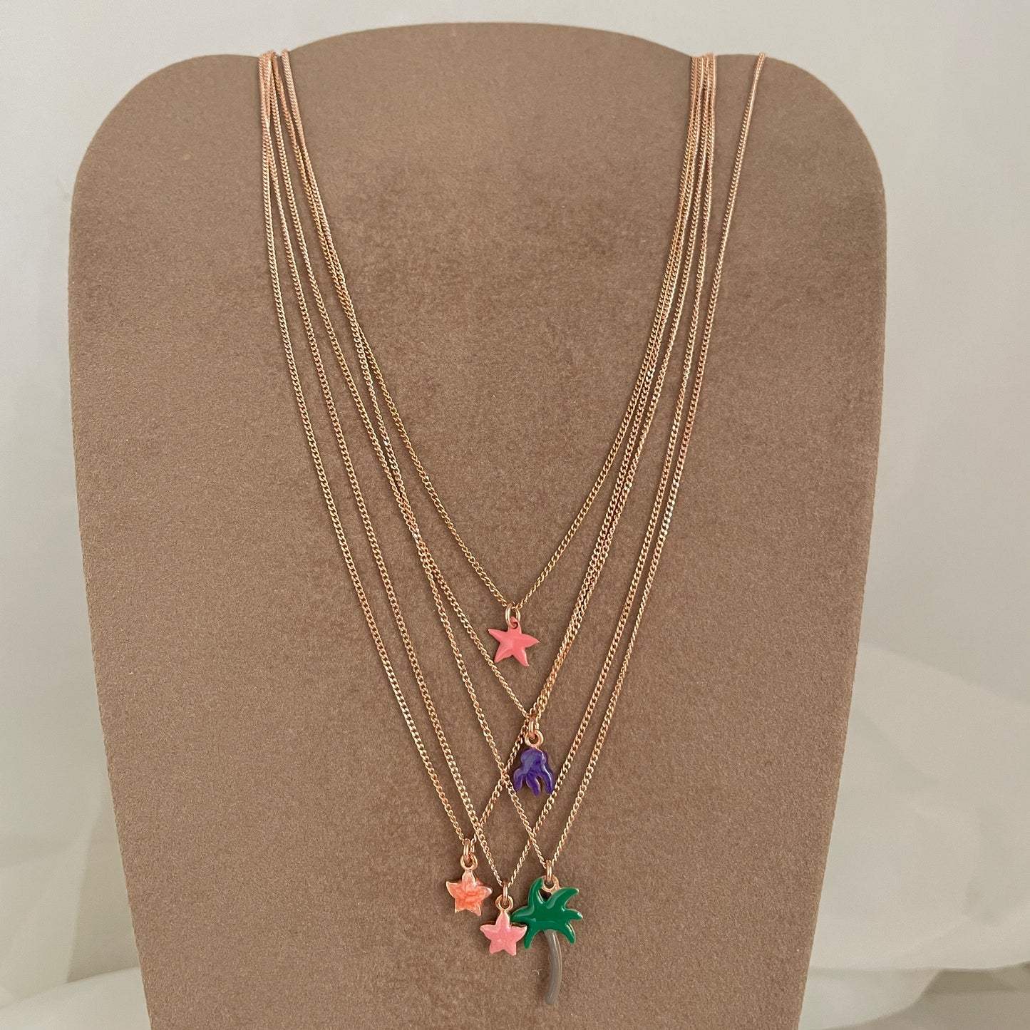 Collana choker grumette con soggetti marini smaltati cm 35 - Lumiere Bijoux