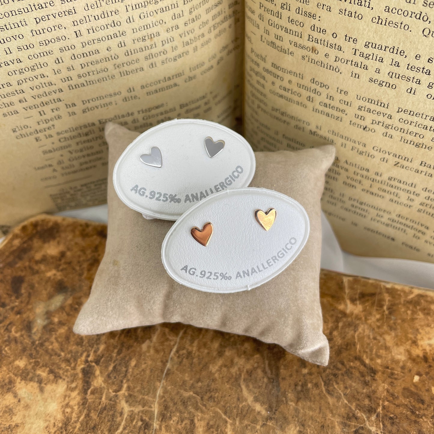 Coppia orecchini a lobo micro cuore sweet 0,5 mm - Lumiere Bijoux