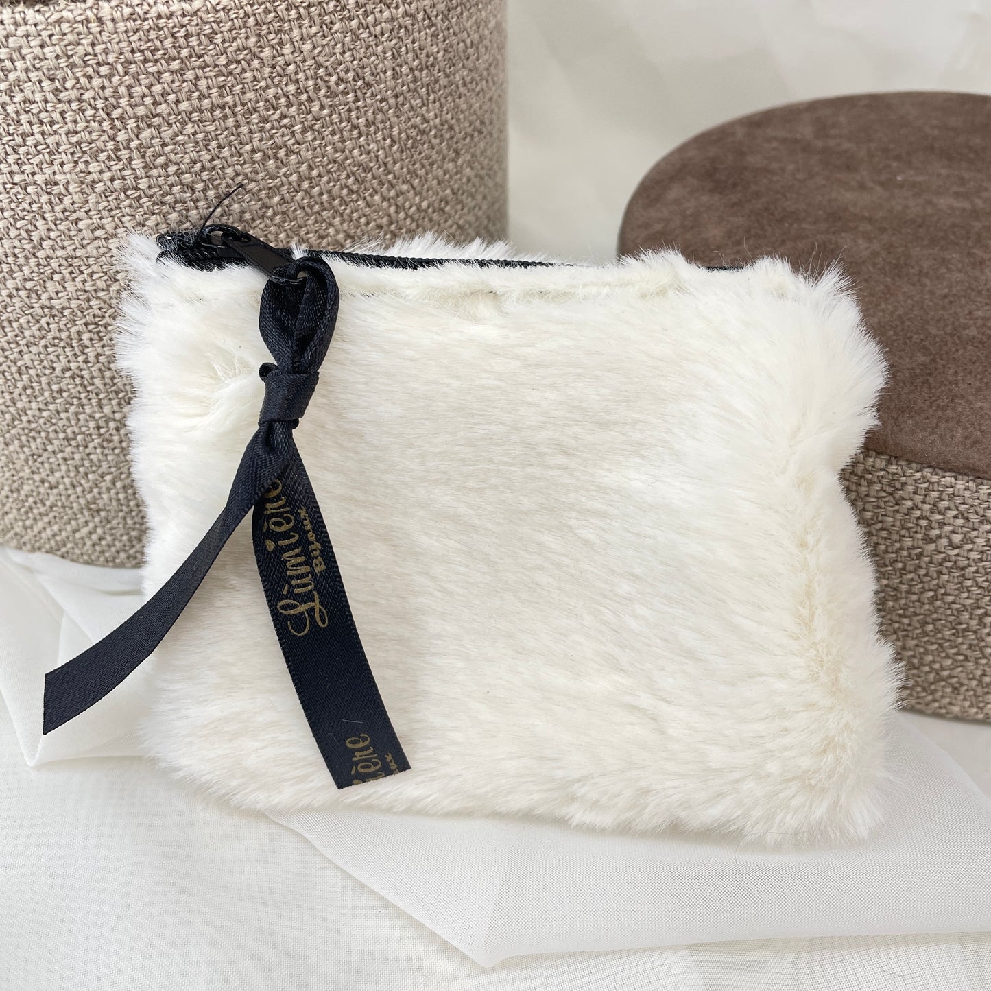 Pochette con zip Lumiere Bijoux in tessuto - pezzi unici - Lumiere Bijoux
