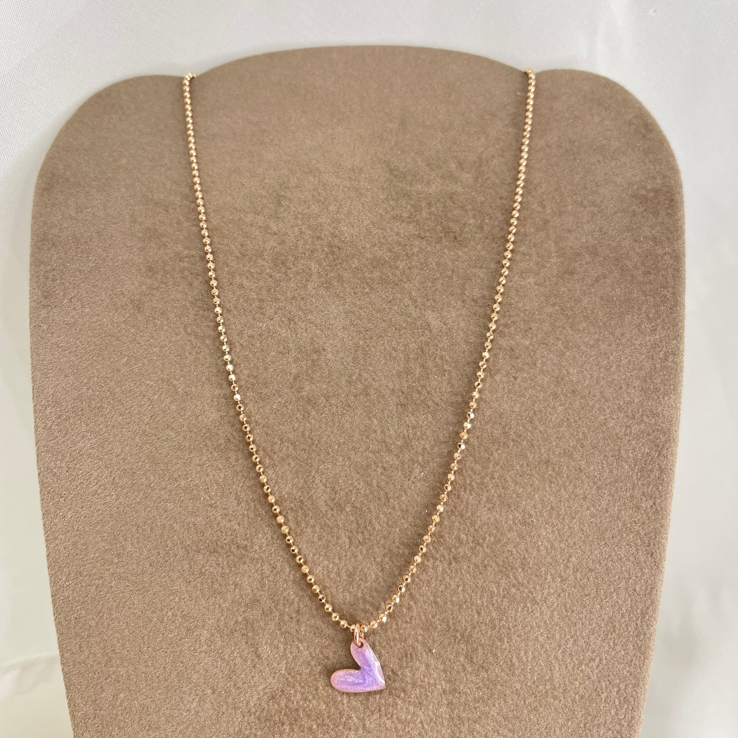 Collana choker militare diamantata con cuore formentera smaltato da 0,8 mm cm 35 - Lumiere Bijoux