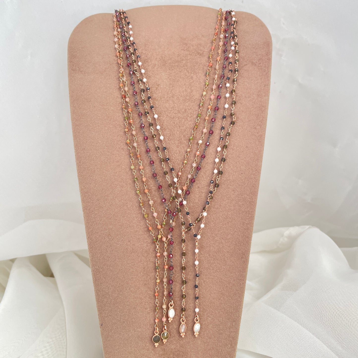 Collana micro cristalli cm 45 con allungo e pietra di Parigi - Lumiere Bijoux