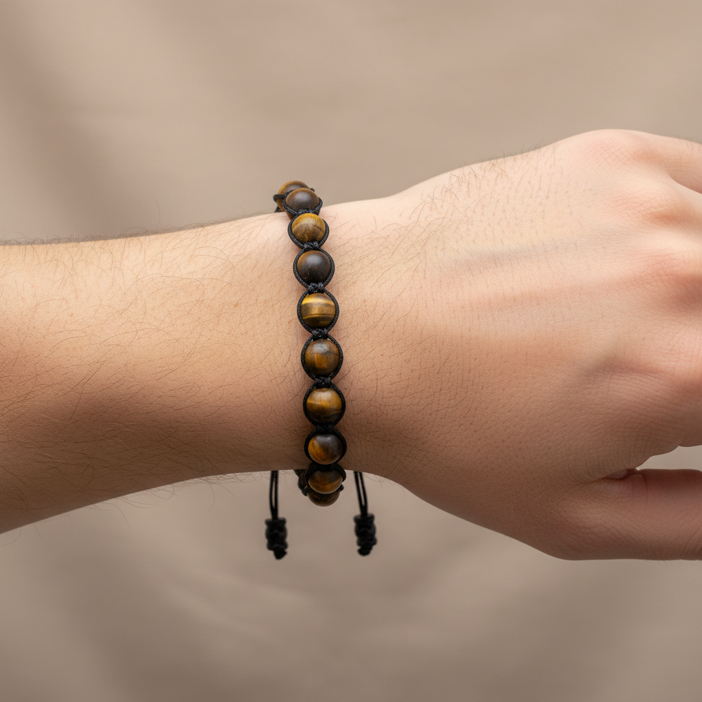 Bracciale regolabile pietra naturale unisex - Lumiere Bijoux