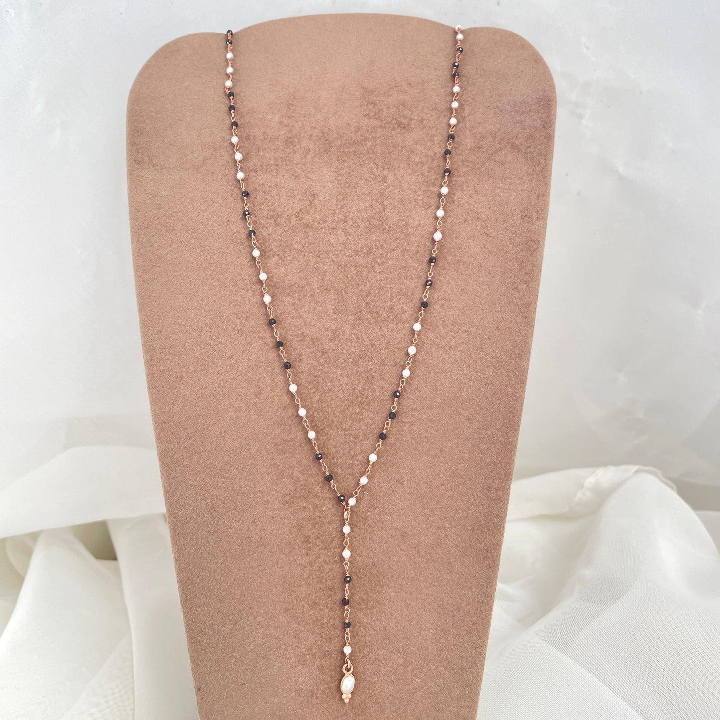 Collana micro cristalli cm 45 con allungo e pietra di Parigi - Lumiere Bijoux