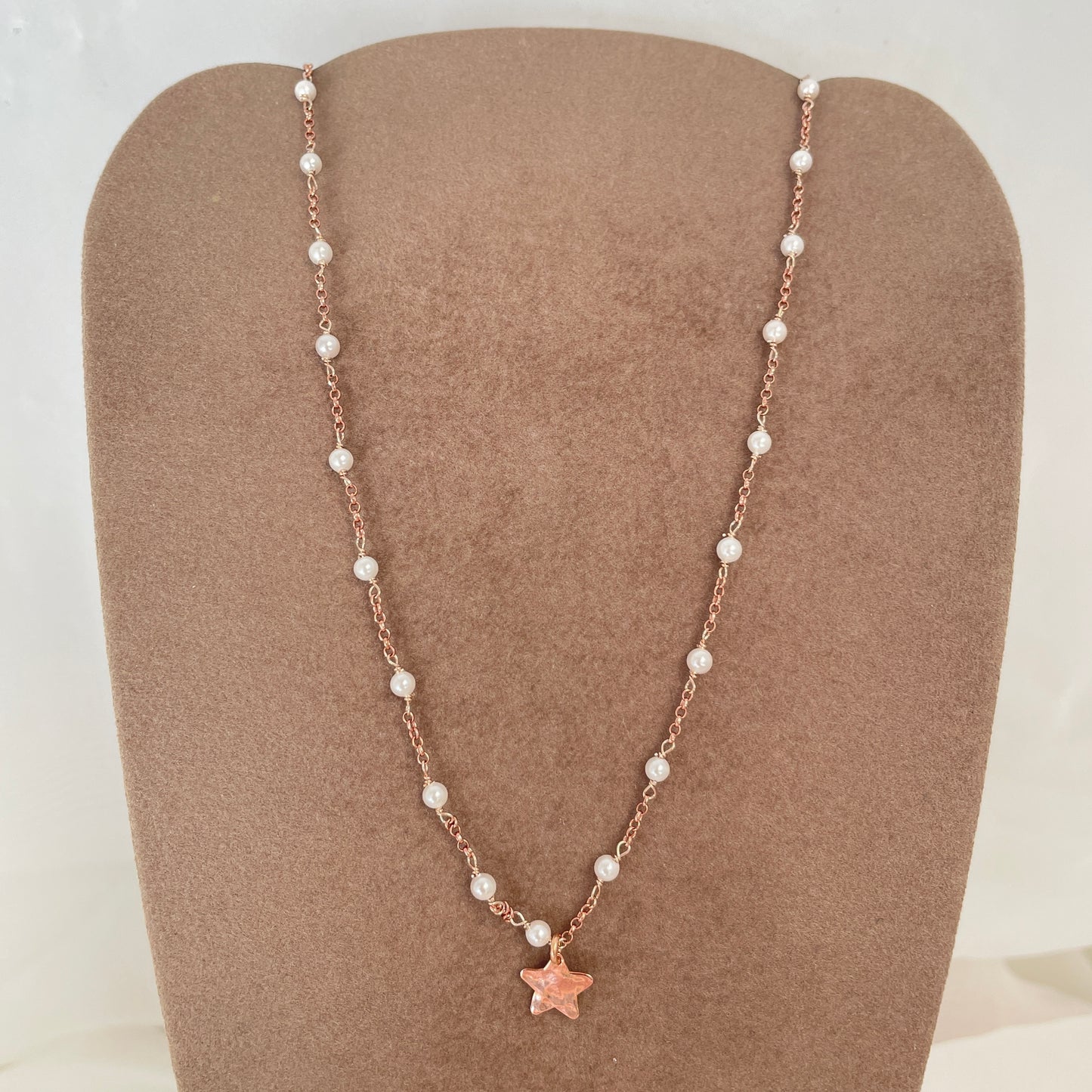 Collana rado perle cm 40 con stella o cuore battuto da 0,8 mm - Lumiere Bijoux