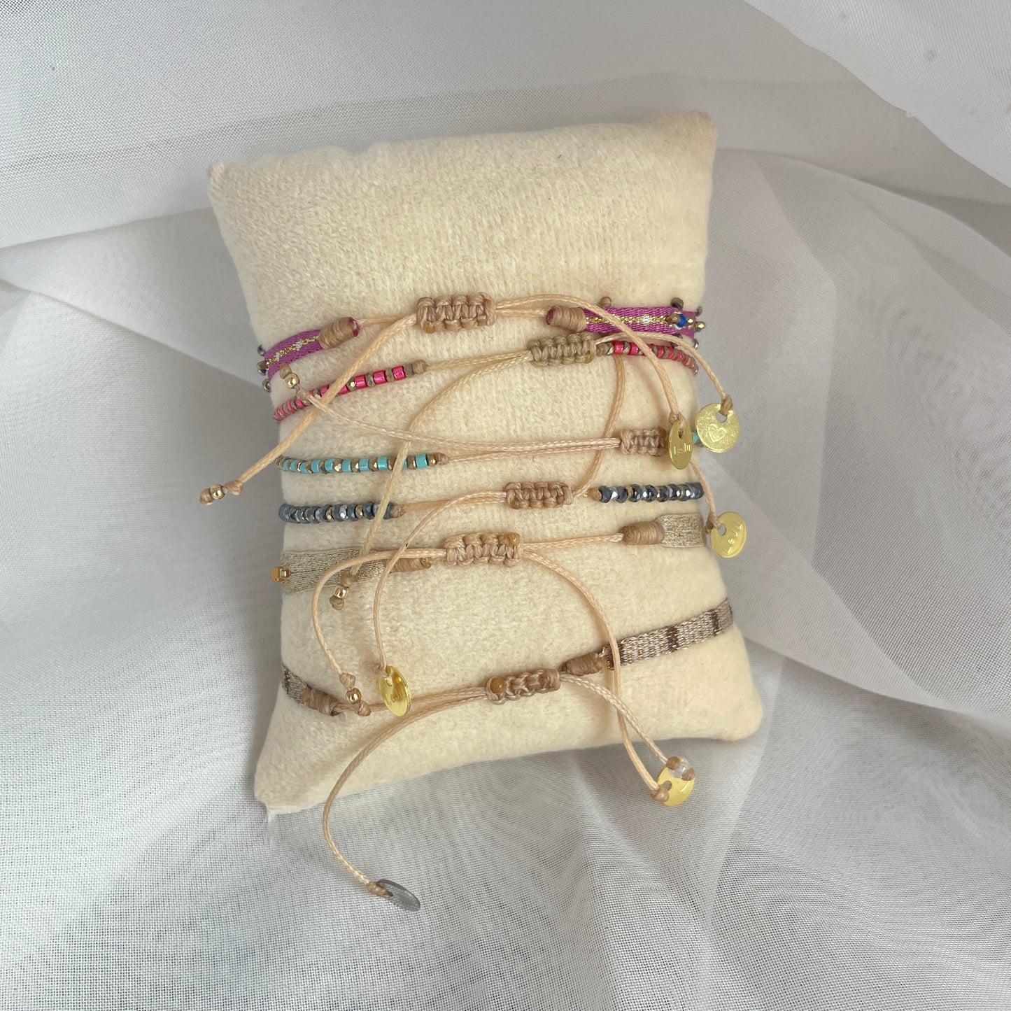 Bracciale Parigi esclusivo in lurex e pietre semi preziose - 0.7cm regolabile - Lumiere Bijoux