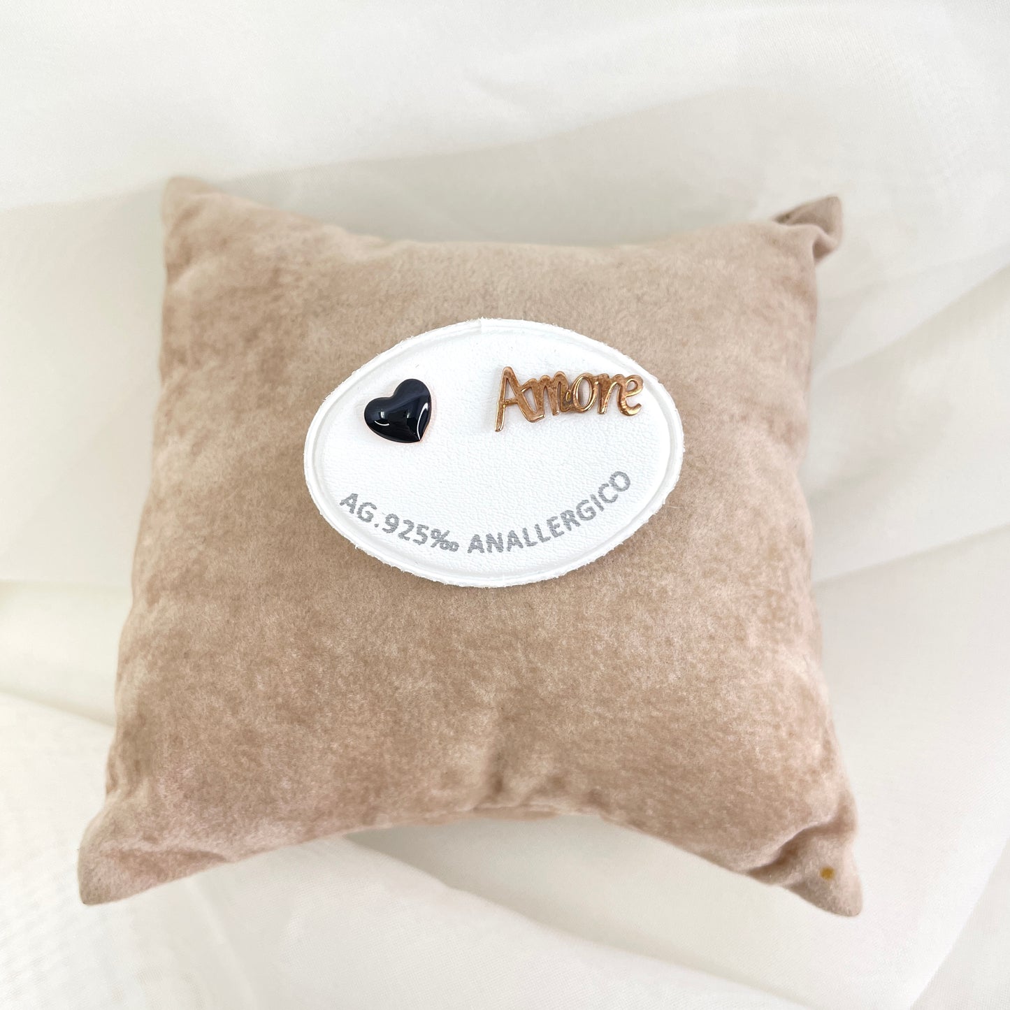 Coppia orecchini scritta Mom o Amore e cuore smaltato - pezzi unici - Lumiere Bijoux