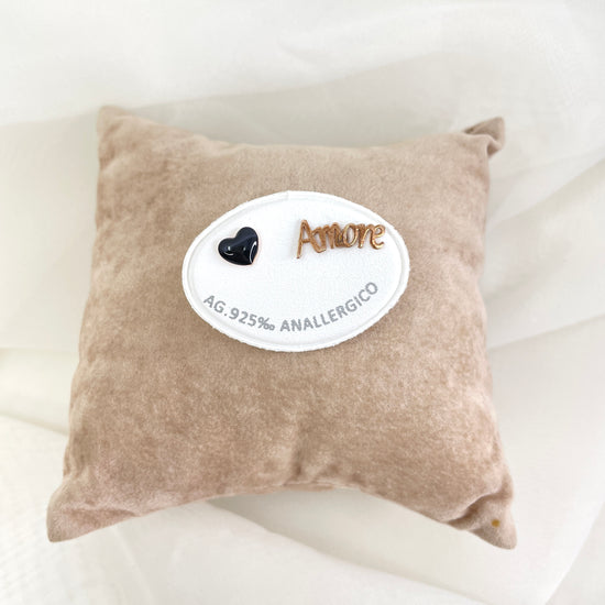 Coppia orecchini scritta Mom o Amore e cuore smaltato - pezzi unici - Lumiere Bijoux