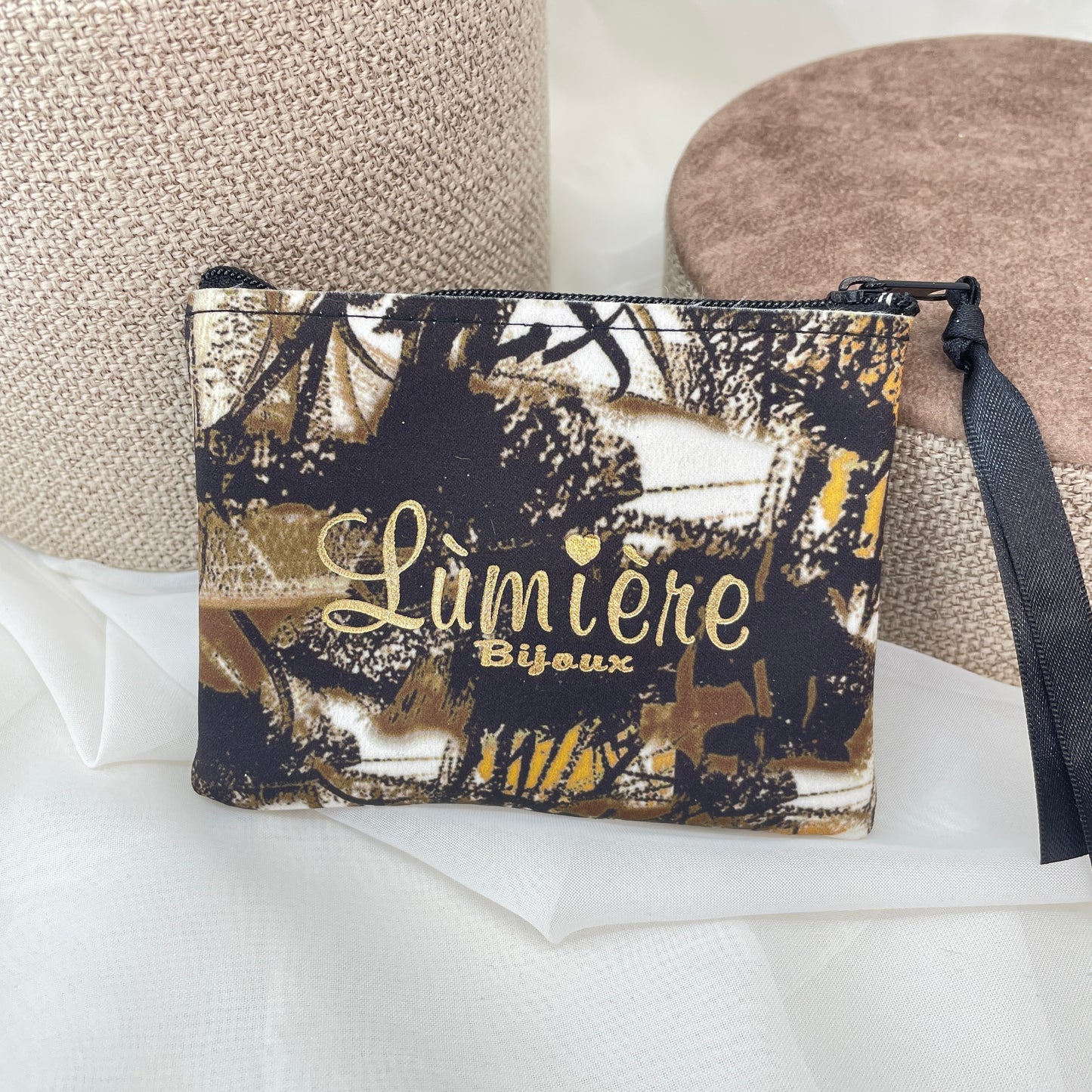 Pochette con zip Lumiere Bijoux in tessuto - pezzi unici - Lumiere Bijoux