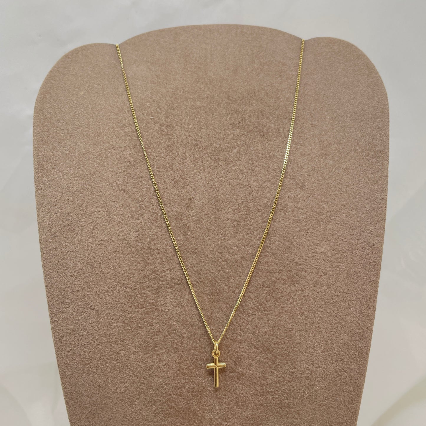 Collana catena grumette cm 35 oro giallo con croce - Lumiere Bijoux