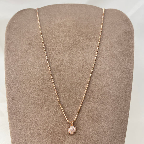 Collana choker militare cm 35 con quadrifoglio zirconi bianchi - Lumiere Bijoux