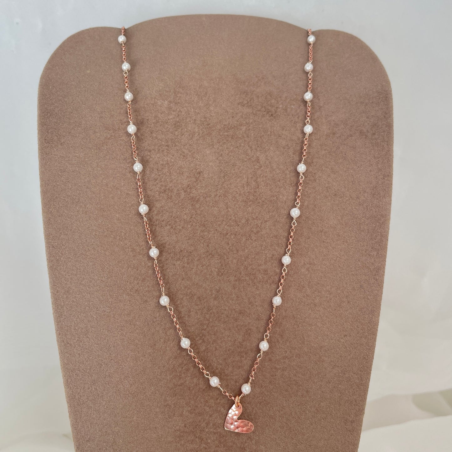 Collana rado perle cm 40 con stella o cuore battuto da 0,8 mm - Lumiere Bijoux