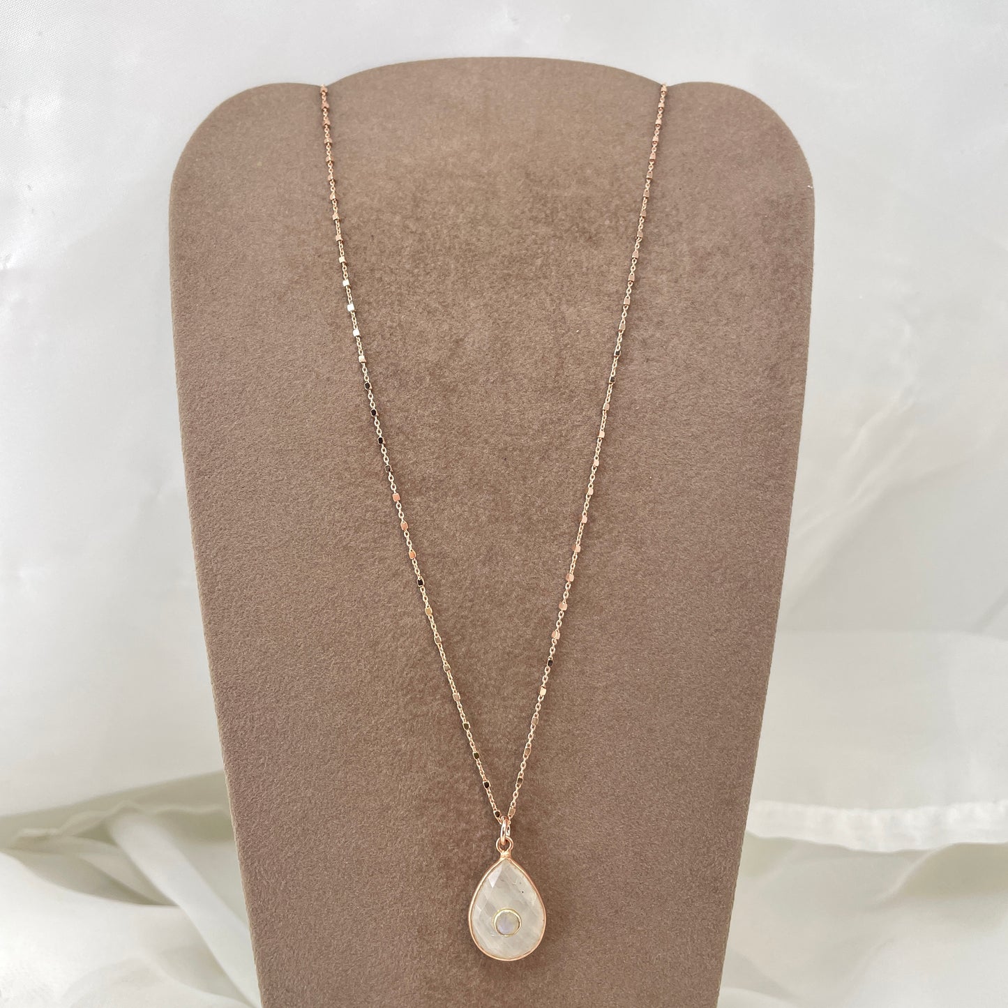 Collana catena dadini cm 50 con pietre di Parigi pendenti - pezzi unici - Lumiere Bijoux