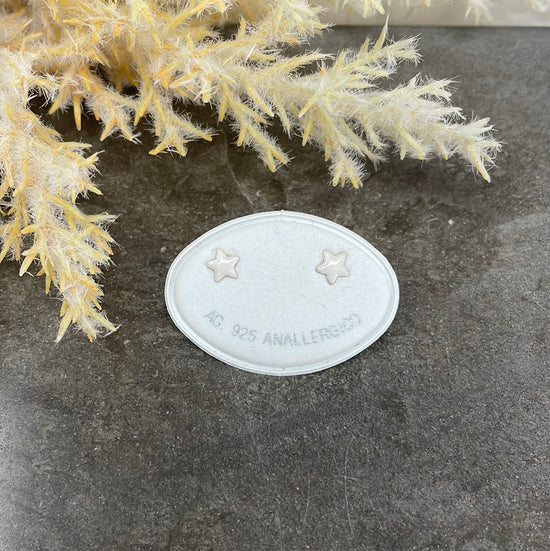 Coppia orecchini a lobo stella micro da 0,5 mm smaltati - chiusura a farfallina