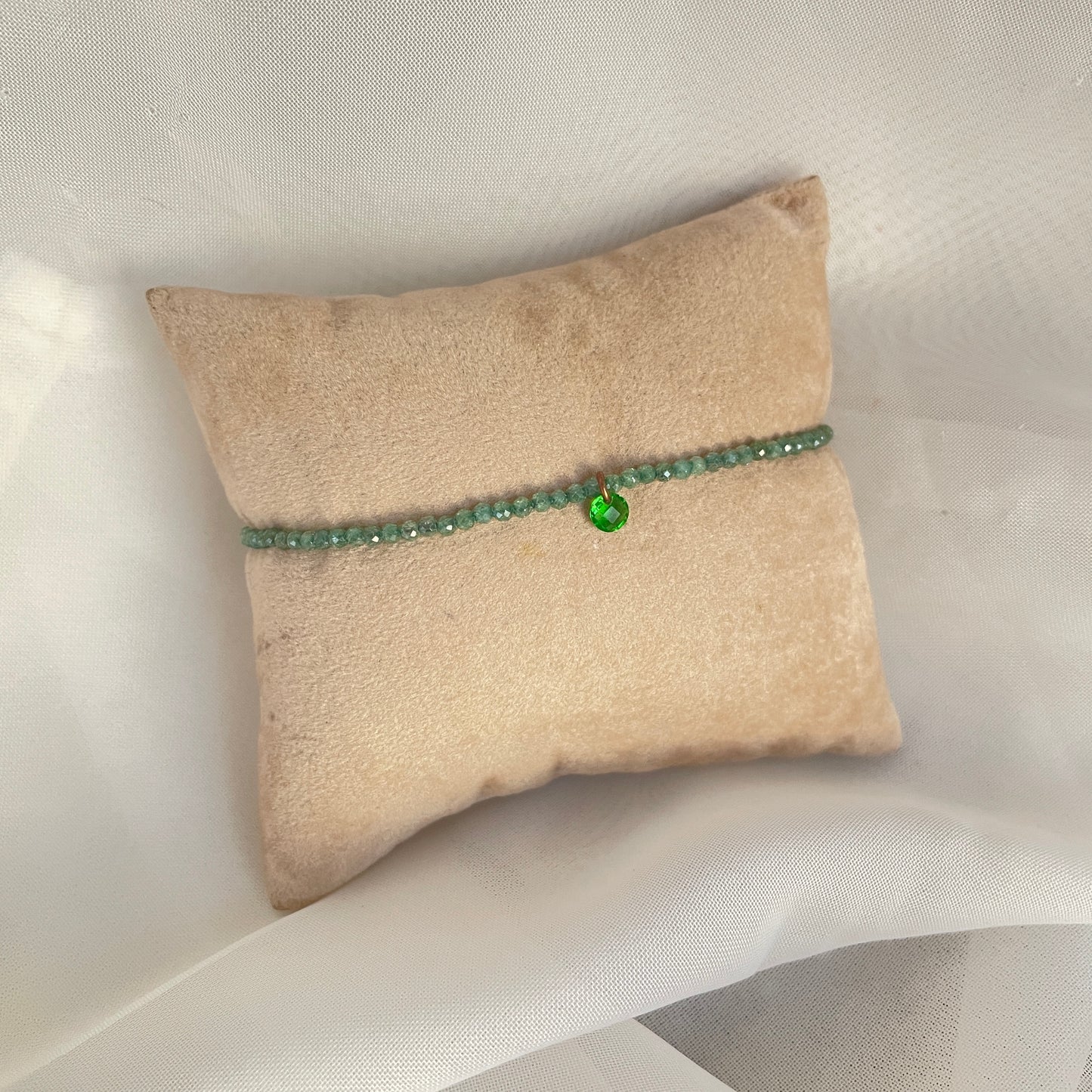 Bracciale cristalli cm 17 con zircone pendente - pezzi unici - Lumiere Bijoux