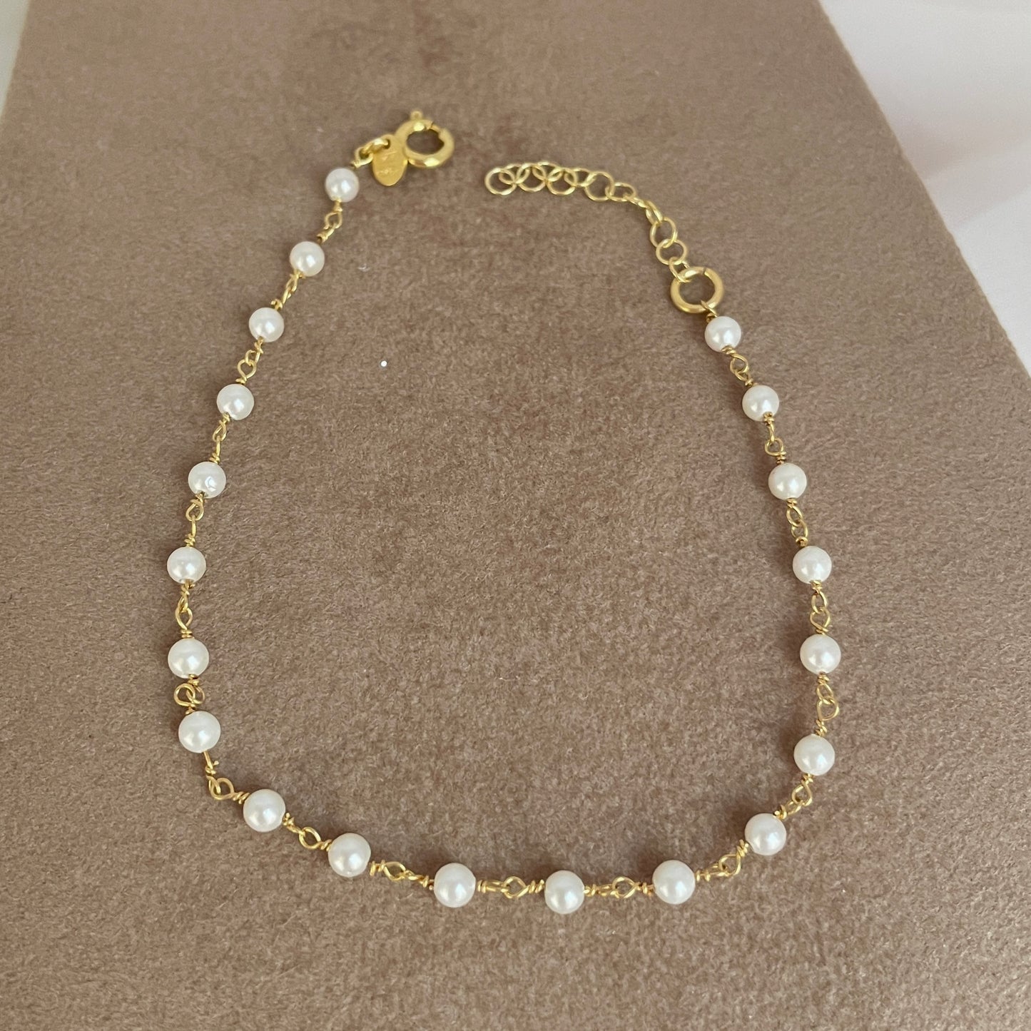 Bracciale perle rosè o argento bianco cm 17 - pezzi unici - Lumiere Bijoux