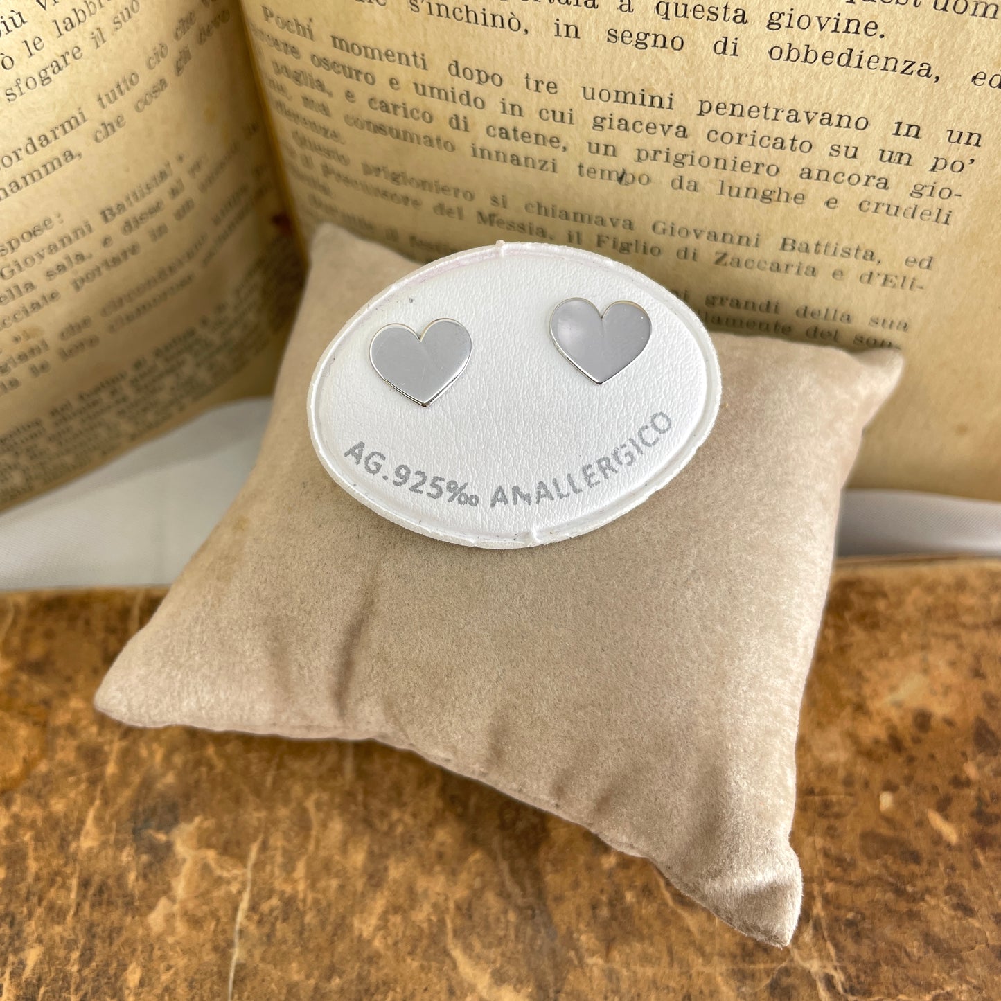 Coppia orecchini a lobo cuore da 1 cm - Lumiere Bijoux