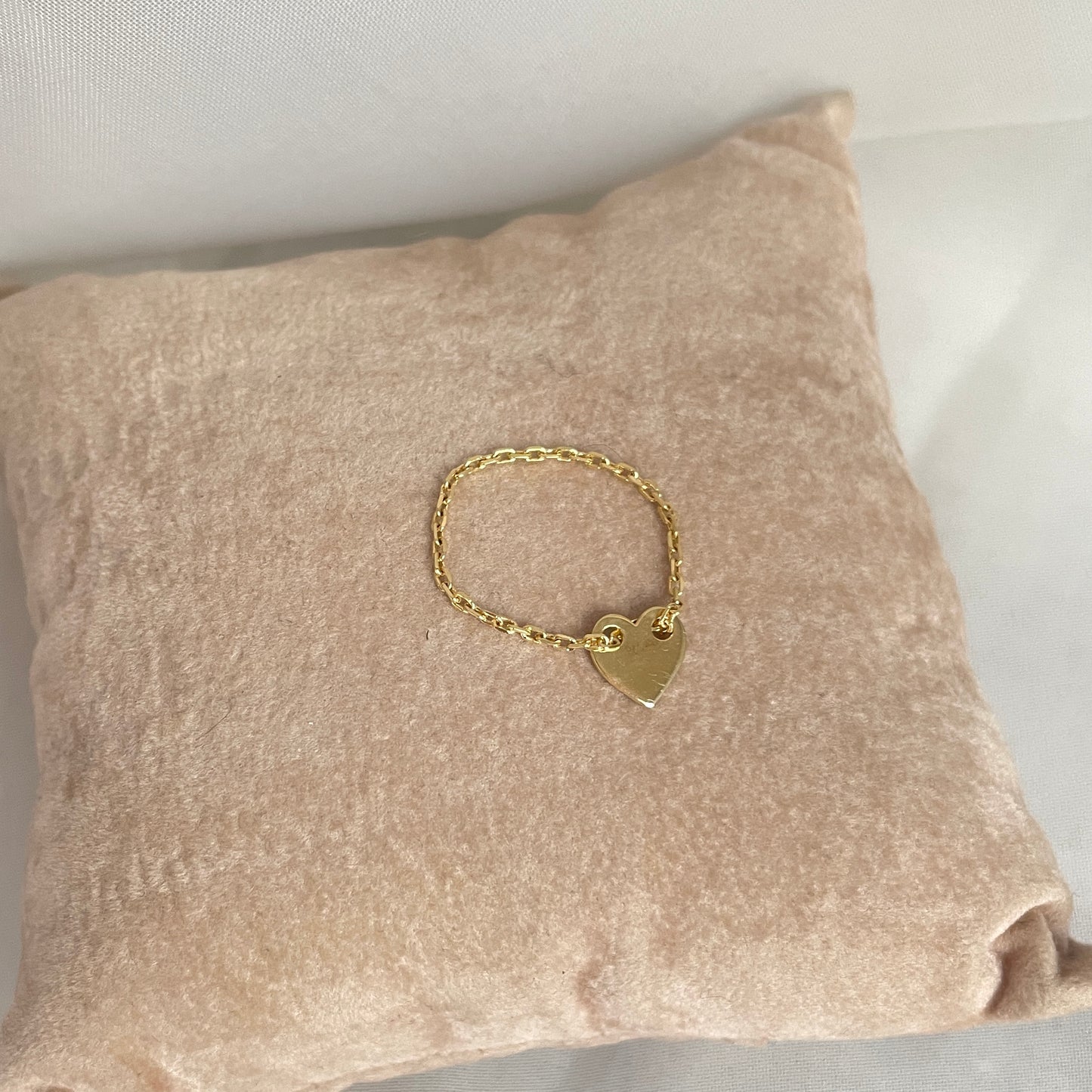 Anello catenella cuore bottone su misura - pezzi unici - Lumiere Bijoux