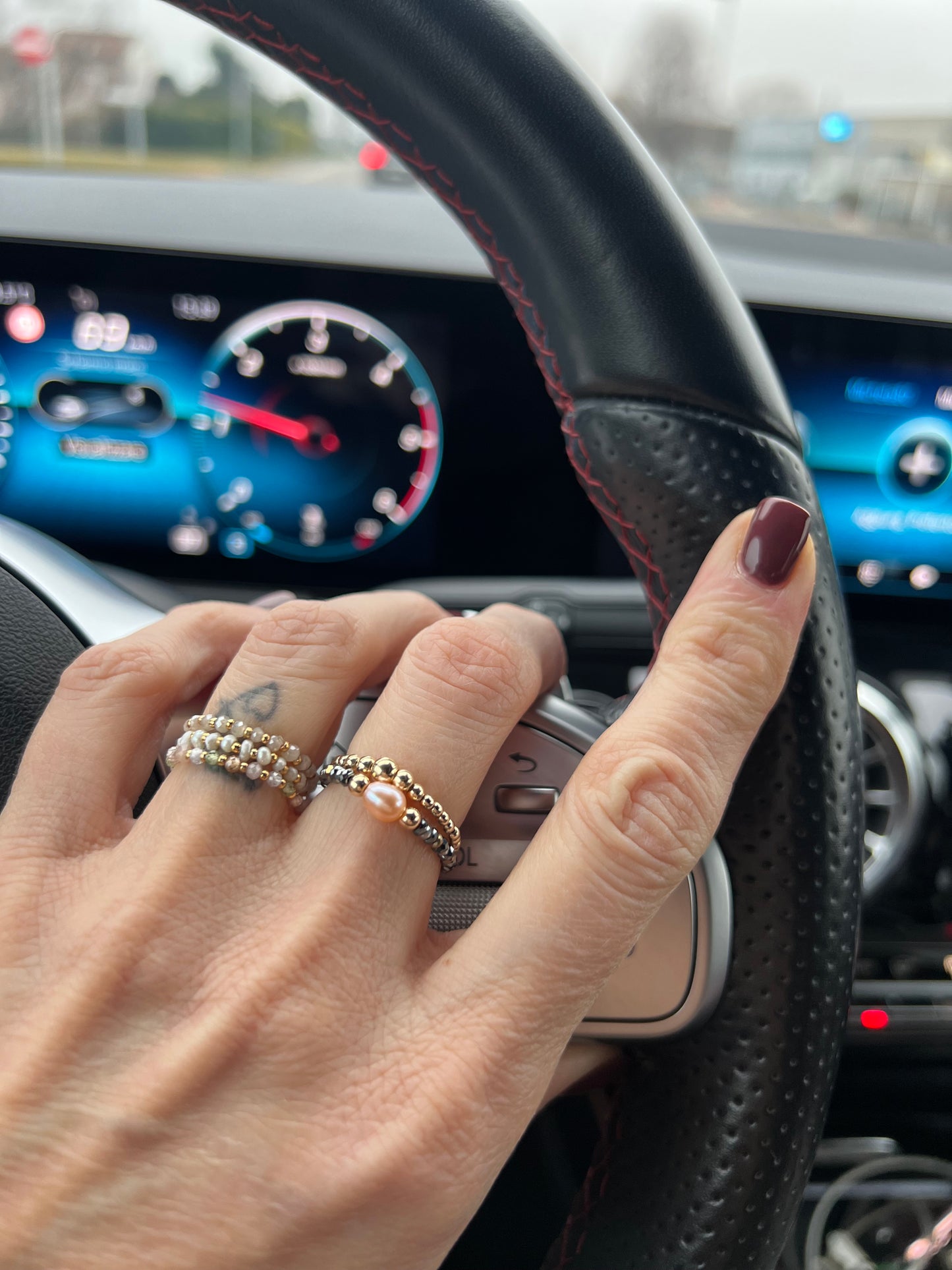 Anello elastico Parigi con pietre dorate - Lumiere Bijoux