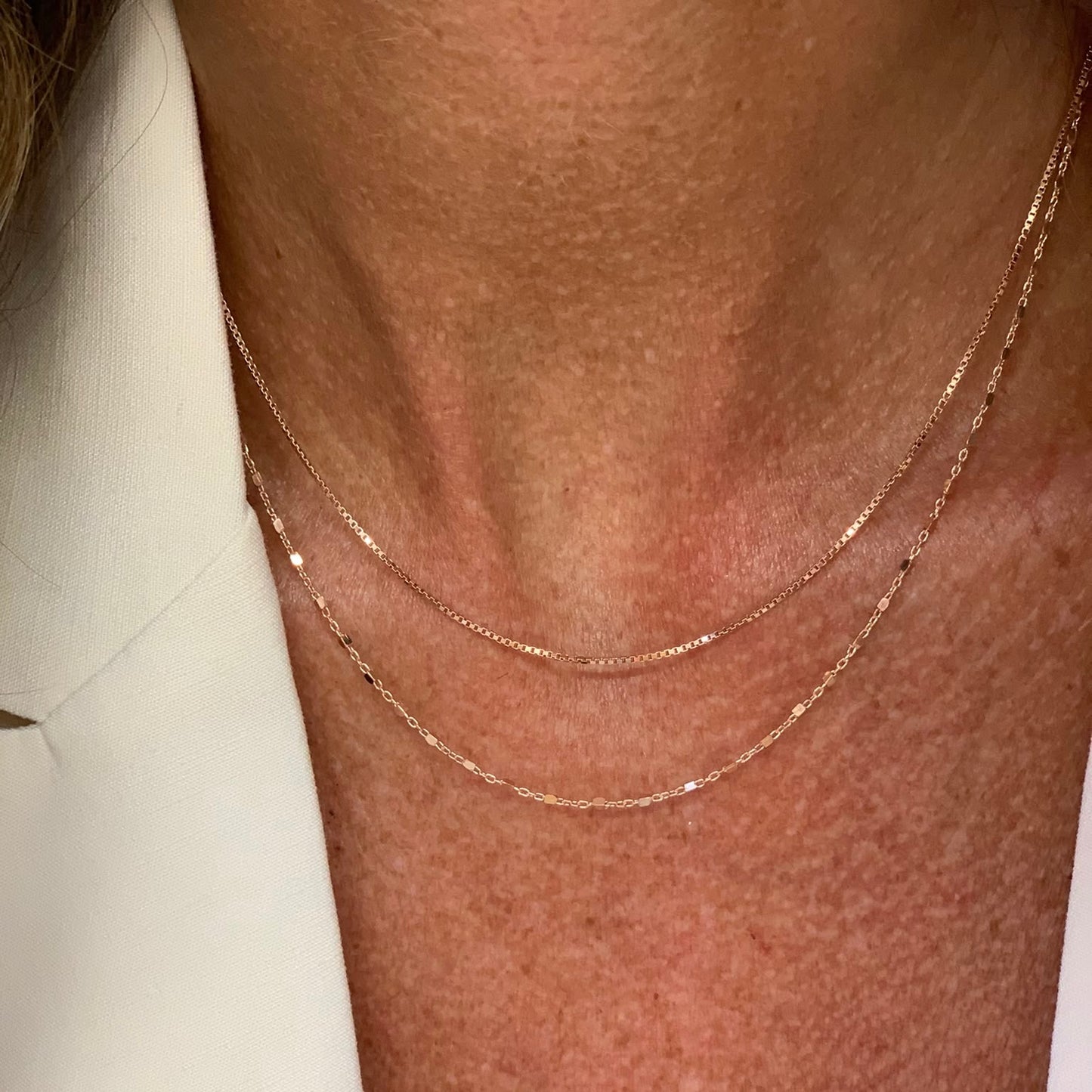 Collana a due fili Essenziale catena veneziana e dadini