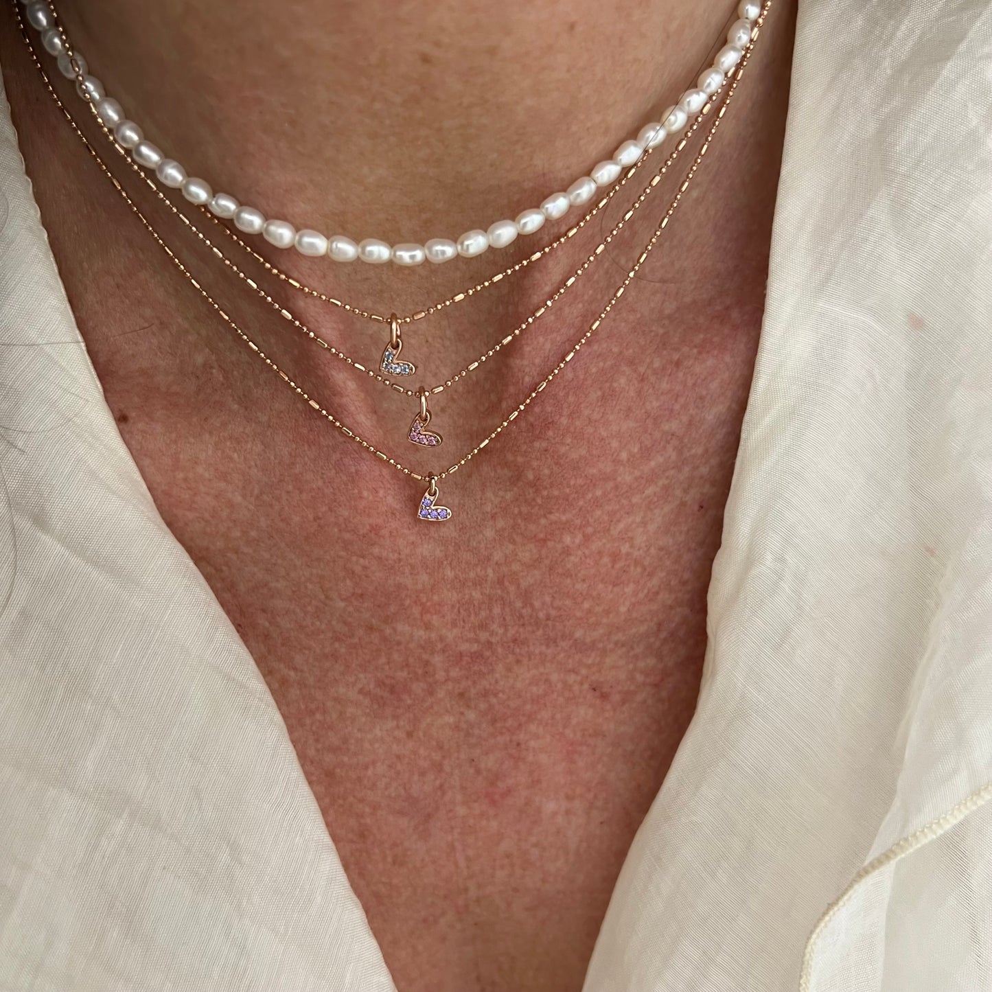 Collana choker cm 35 con micro cuore coccoloso dell'amore - Lumiere Bijoux