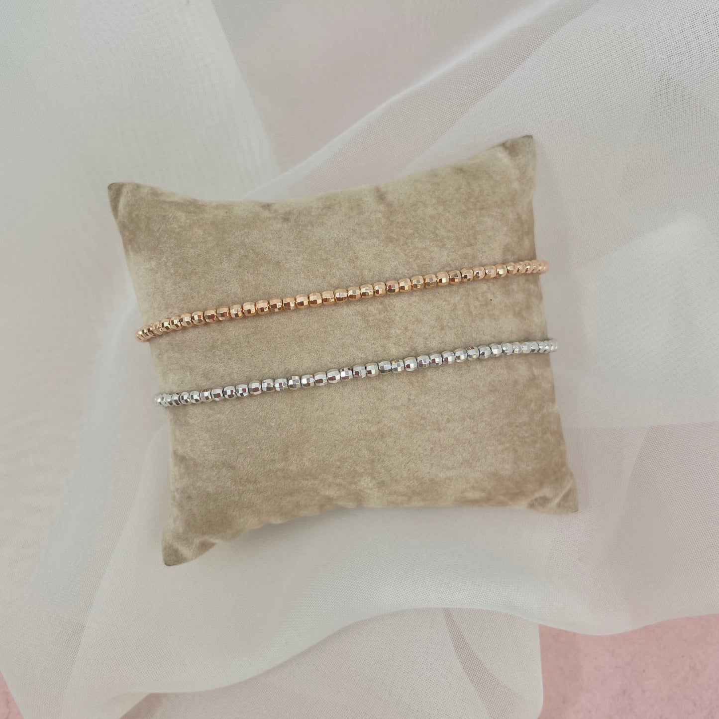 Bracciale sfere diamantate cm 17 - Lumiere Bijoux