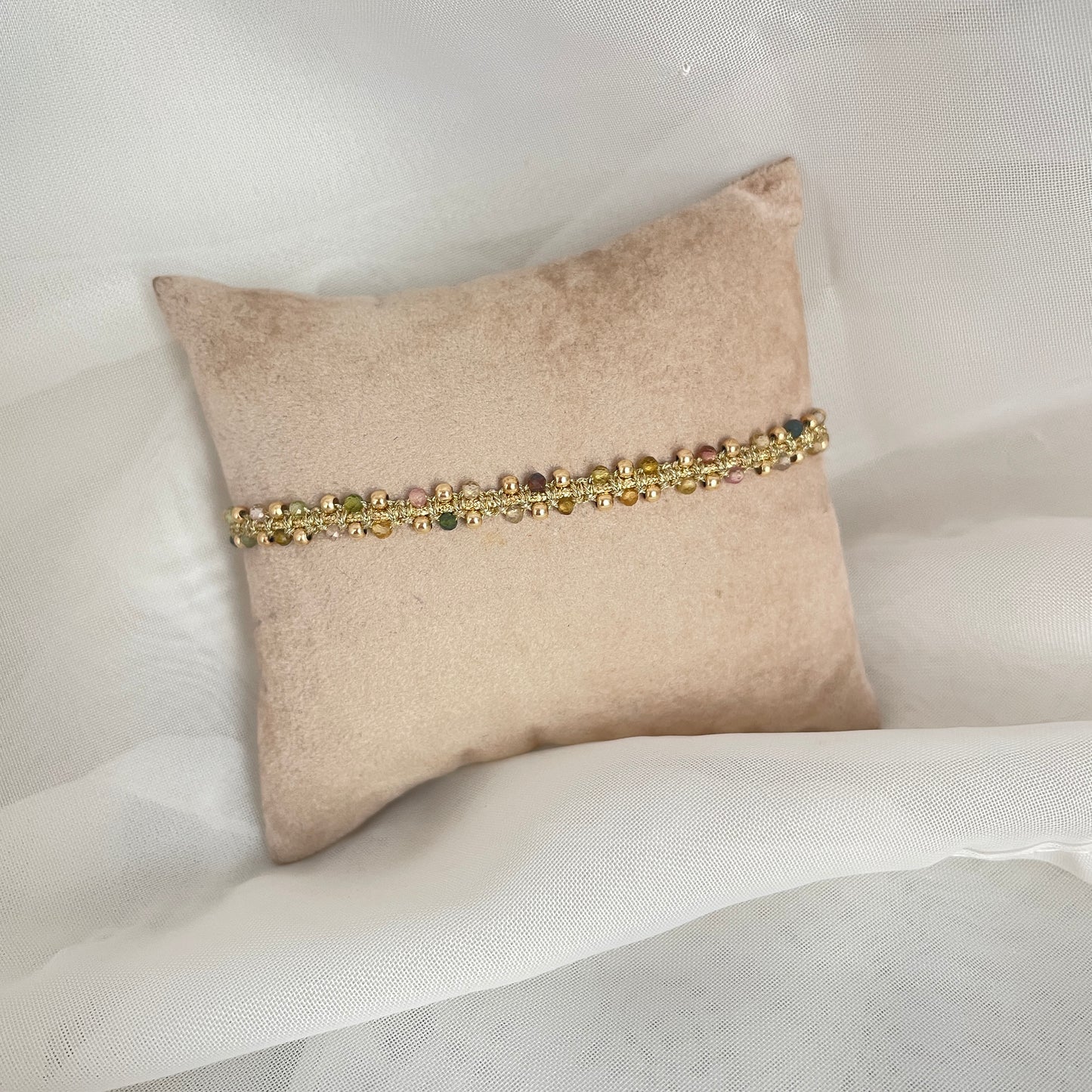 Bracciale Parigi pietre semi preziose regolabile