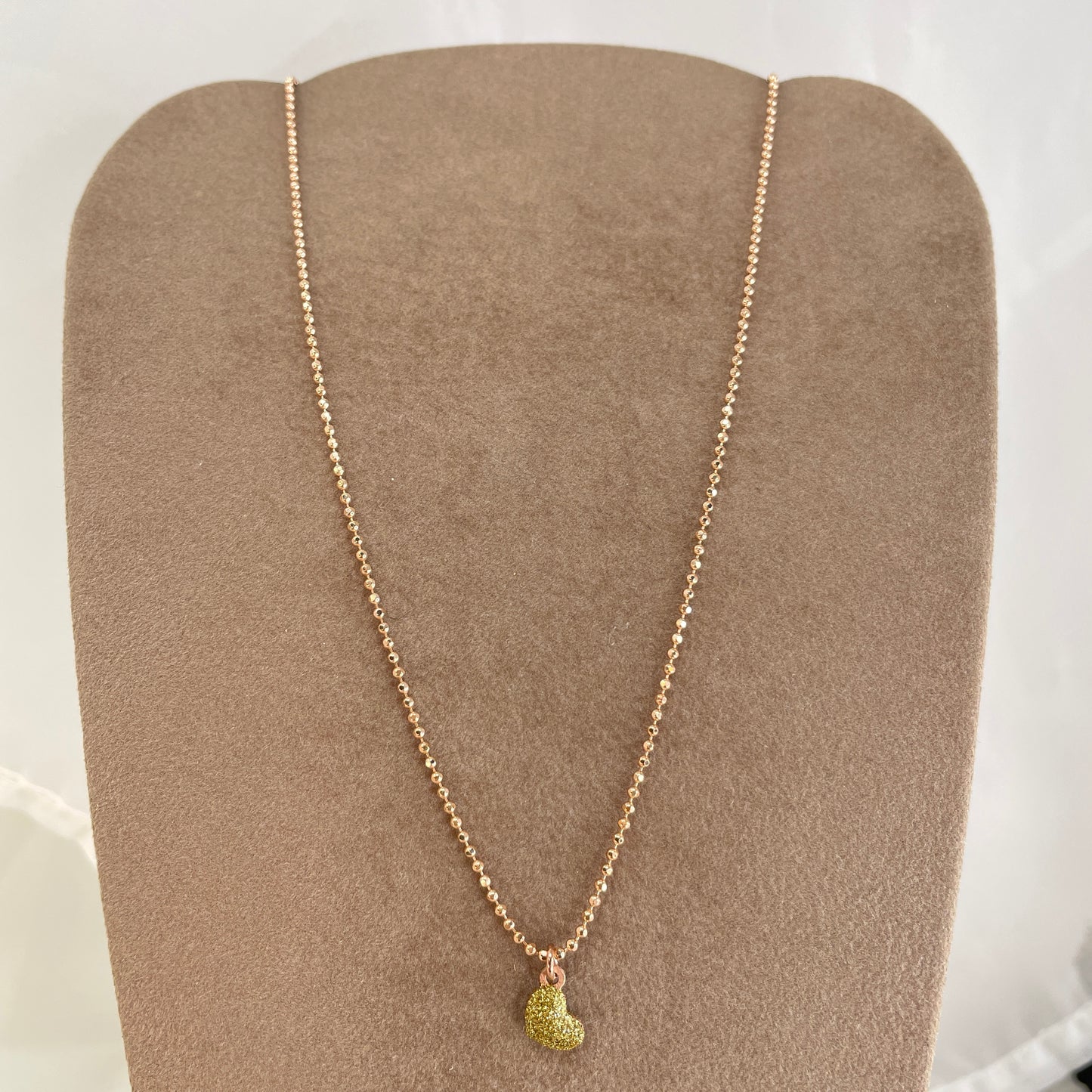 Collana catena militare diamantata con stella o cuore oro glitter cm 40 - Lumiere Bijoux