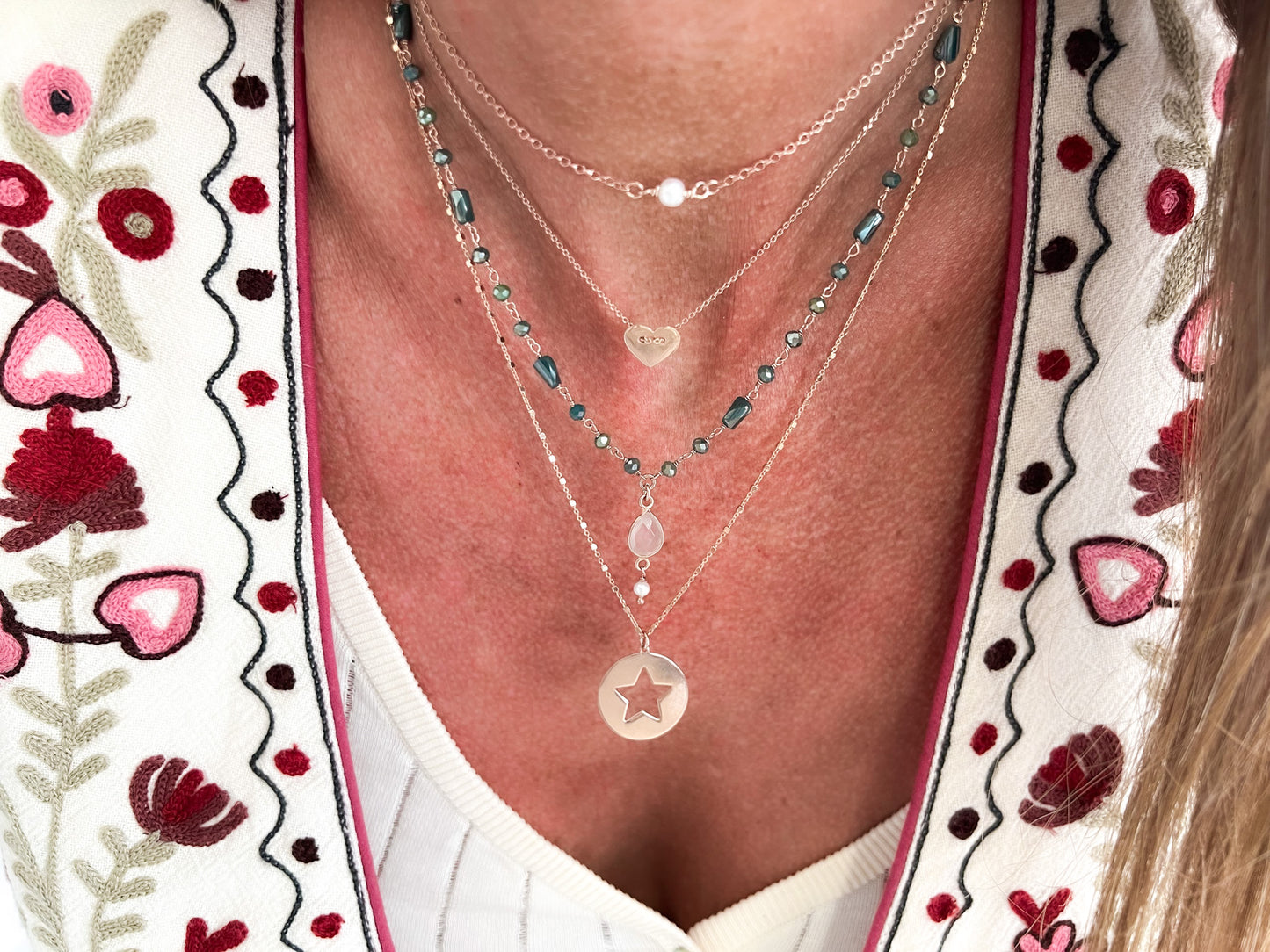 Collana cm 50 catena dadini con targhetta stella da 1.5 cm - Lumiere Bijoux