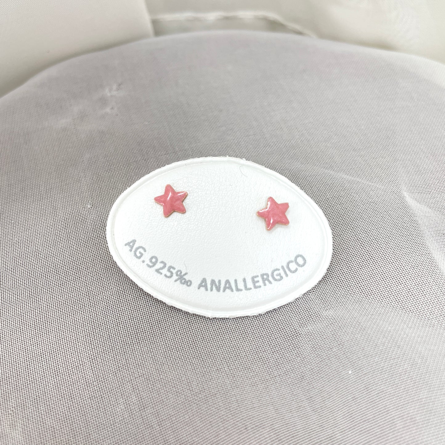 Coppia orecchini a lobo stella micro da 0,5 mm smaltati - chiusura a farfallina - Lumiere Bijoux