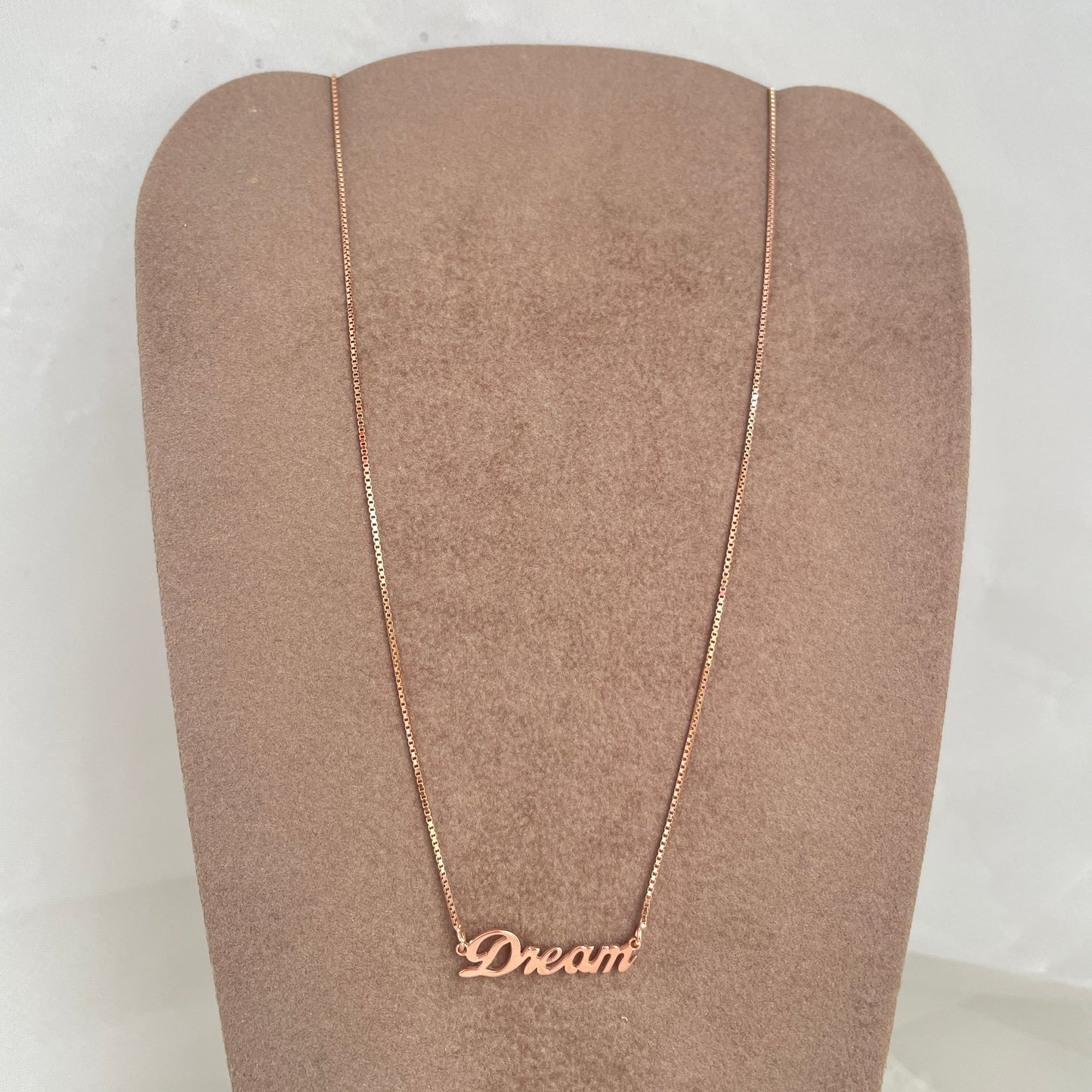 Collana catena veneziana cm 40 con scritta Dream o Enjoy o Happy in linea