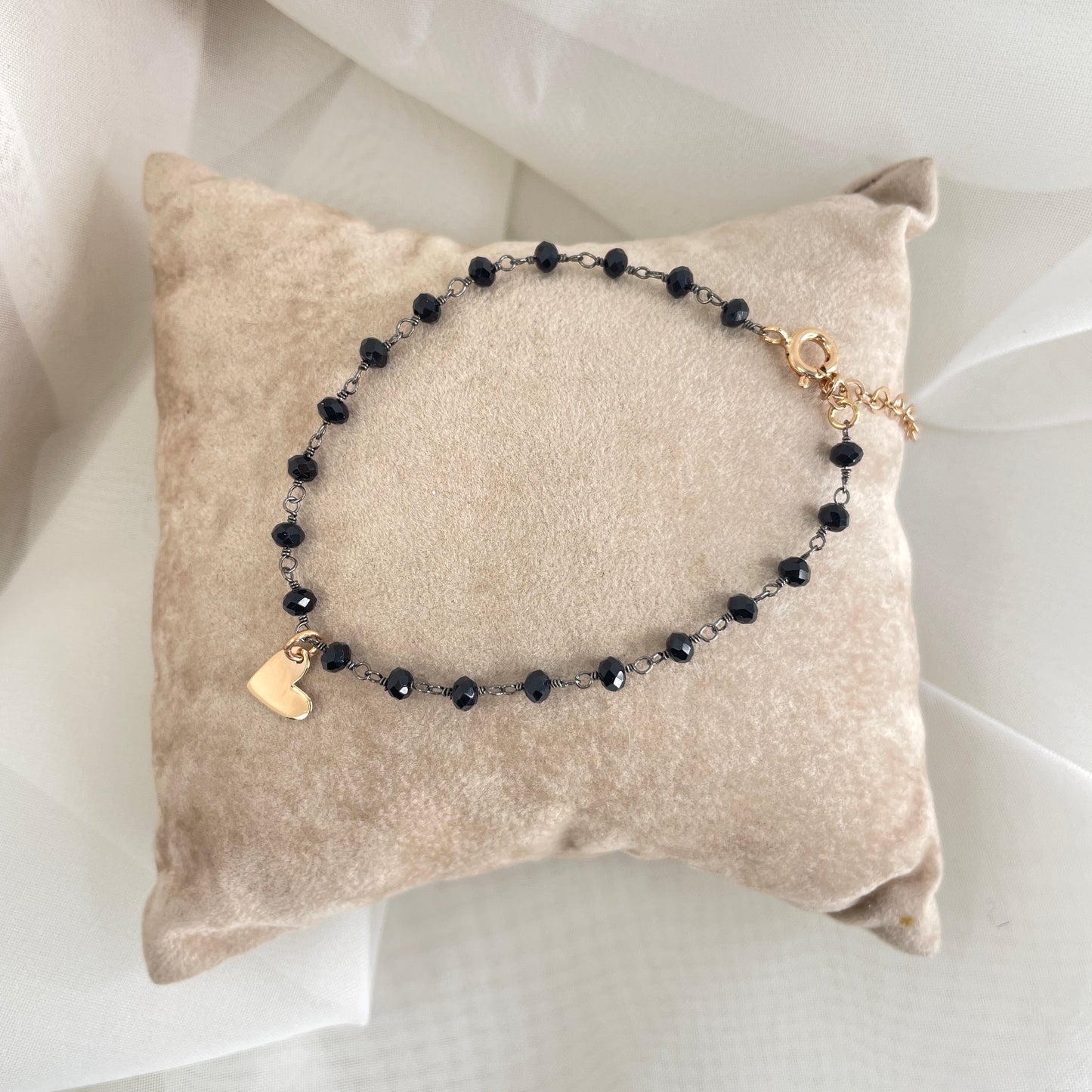 Bracciale cristalli multicolore con soggetto da 0,8 mm stella o luna o cuore cm 17 - pezzi unici - Lumiere Bijoux