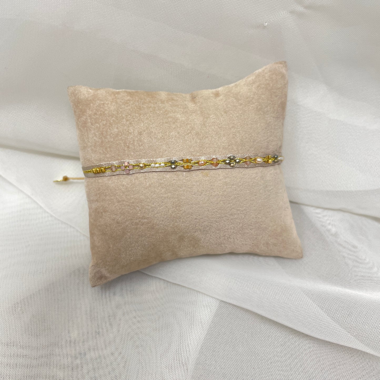 Bracciale Parigi FIESTA esclusivo in lurex e pietre semi preziose - 0.7cm regolabile - Lumiere Bijoux