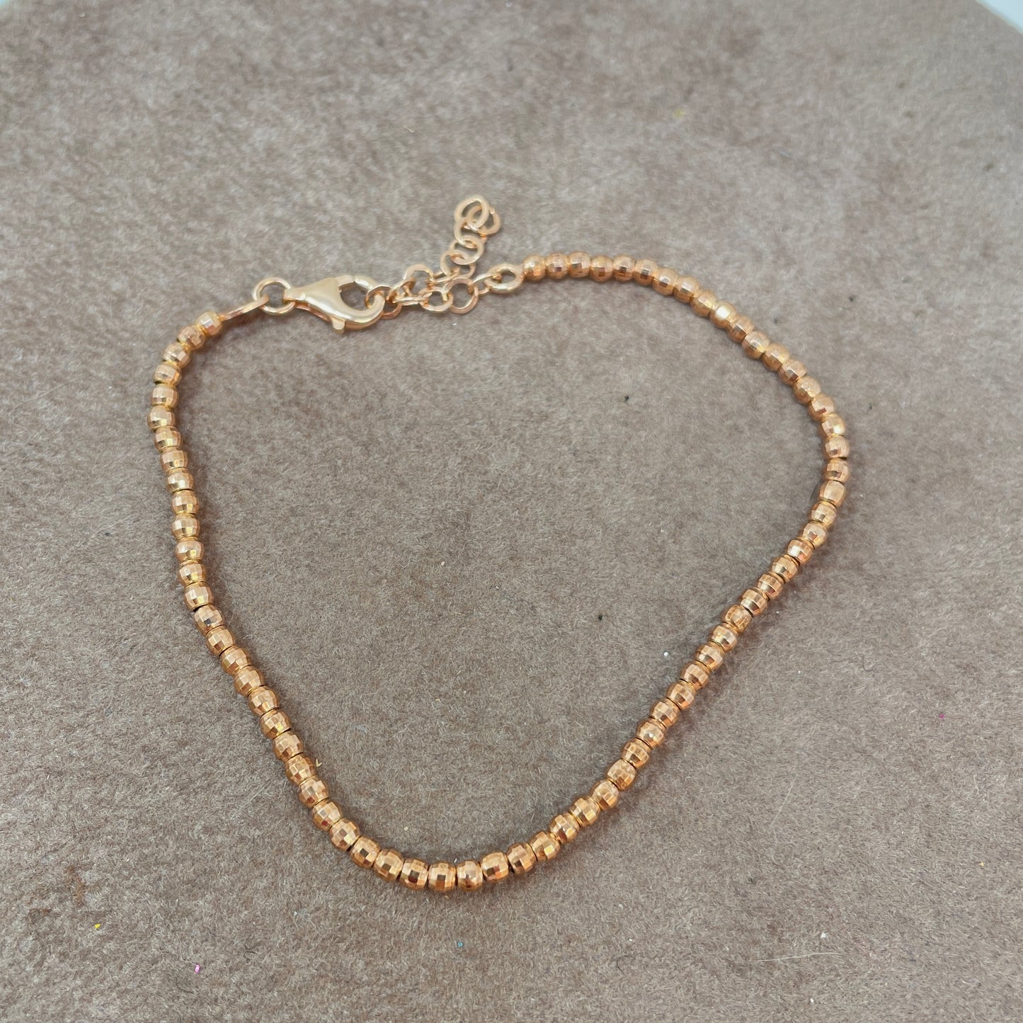 Bracciale sfere diamantate rosè cm 17 - Lumiere Bijoux